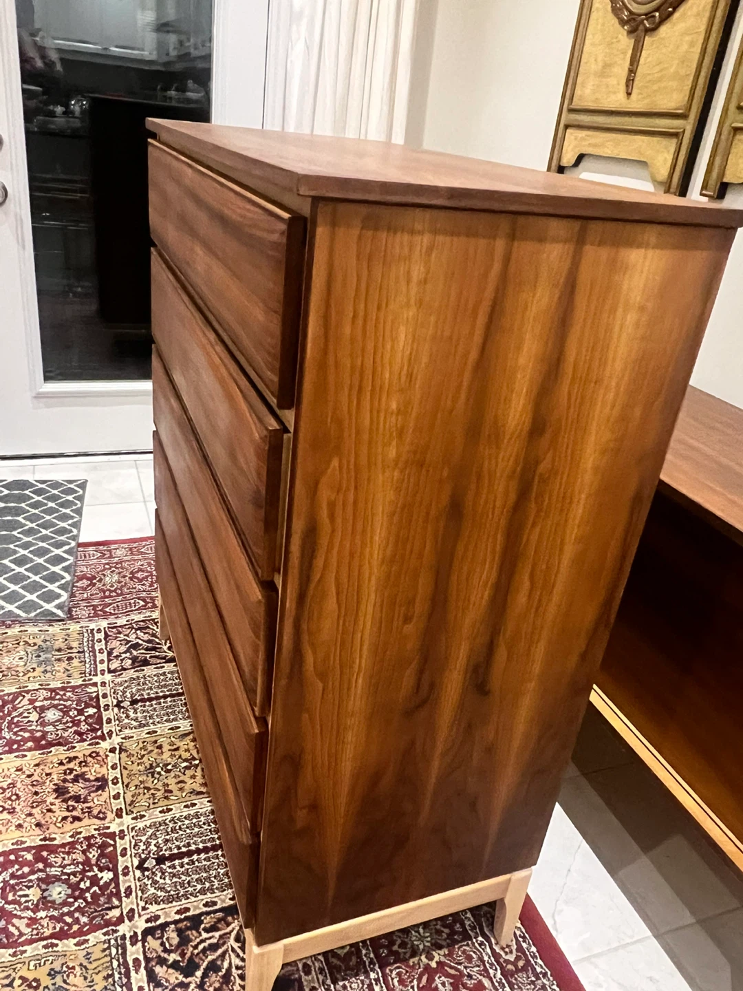 Mcm Walnut 6-Drawer Dresser Refinished - photo 2