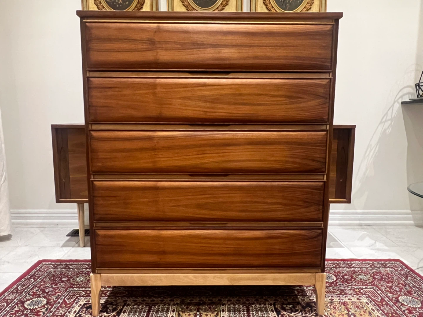 Mcm Walnut 6-Drawer Dresser Refinished
