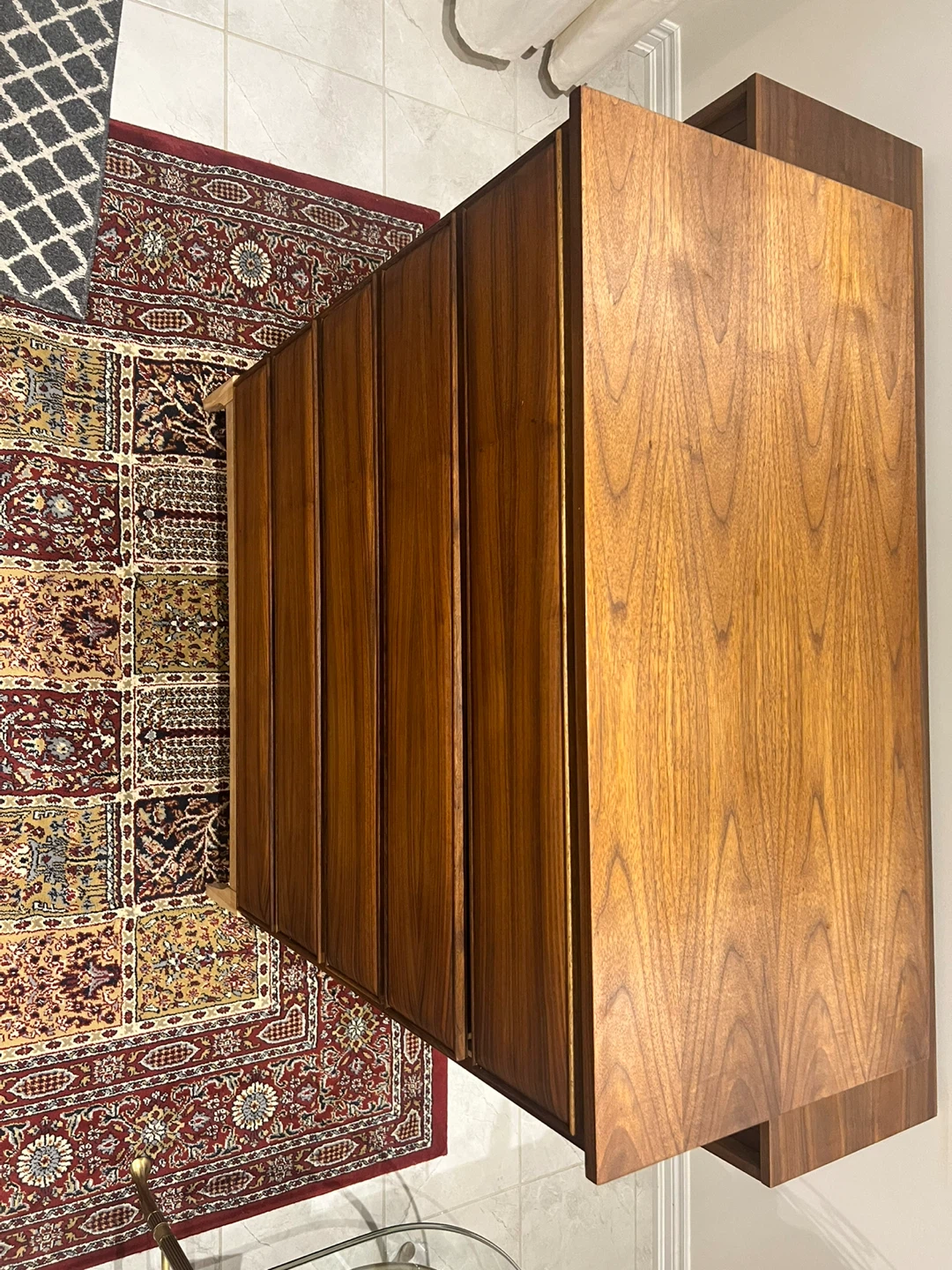 Mcm Walnut 6-Drawer Dresser Refinished - photo 5