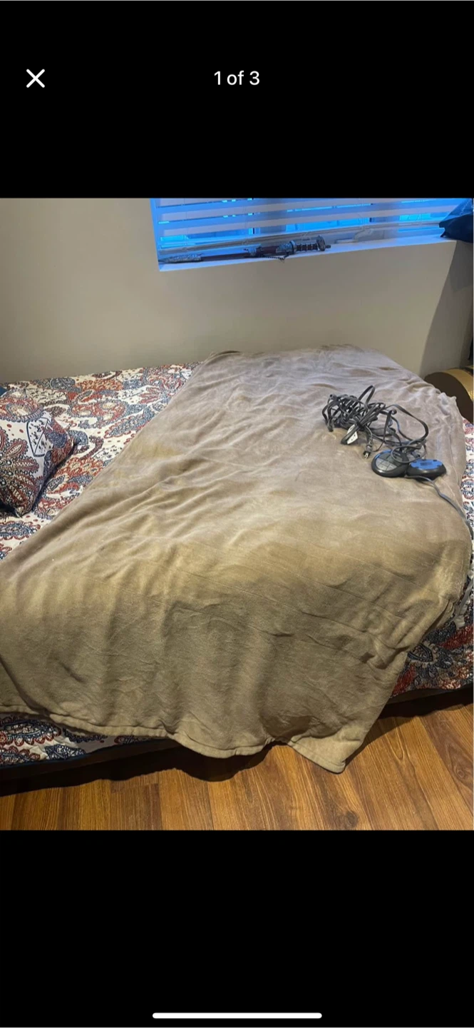 Sunbeam Heated Blanket, Taupe queen size