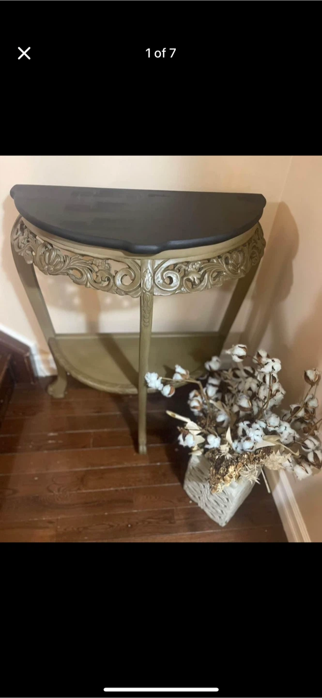 Ornate Half-Moon Console Table - photo 3