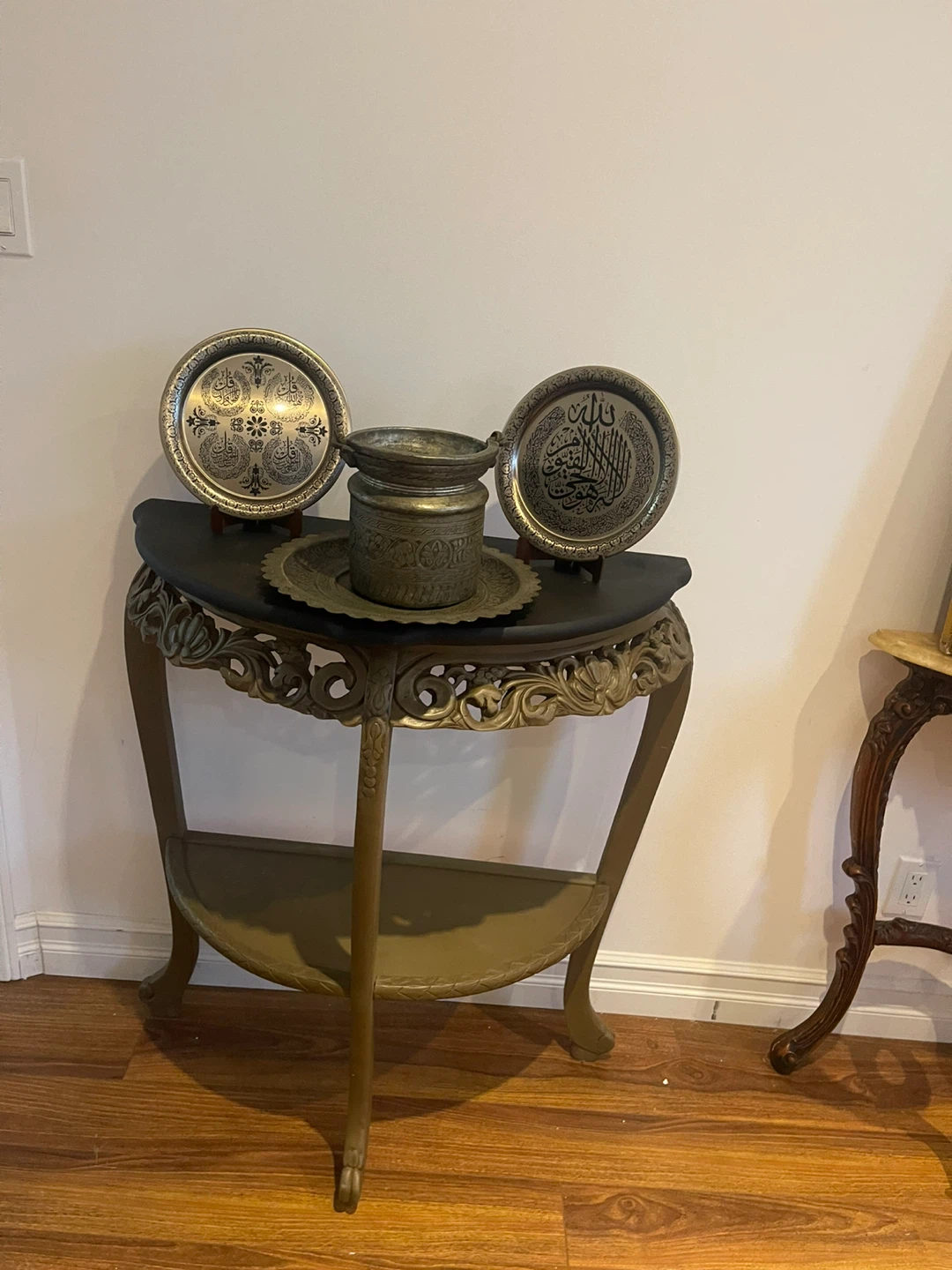Ornate Half-Moon Console Table
