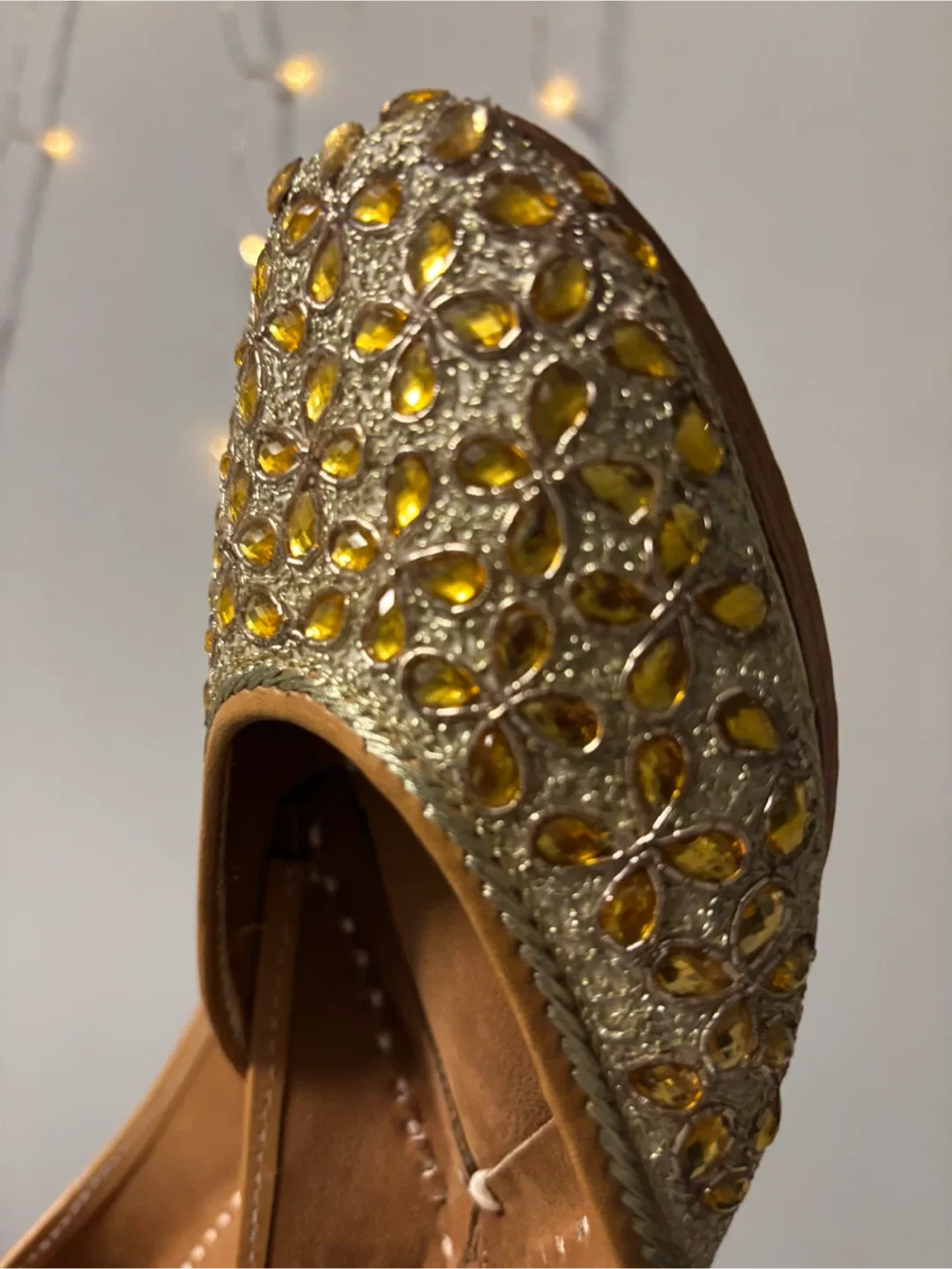 Punjabi Jutti Size 40 Gold Embellished image indicator(3)