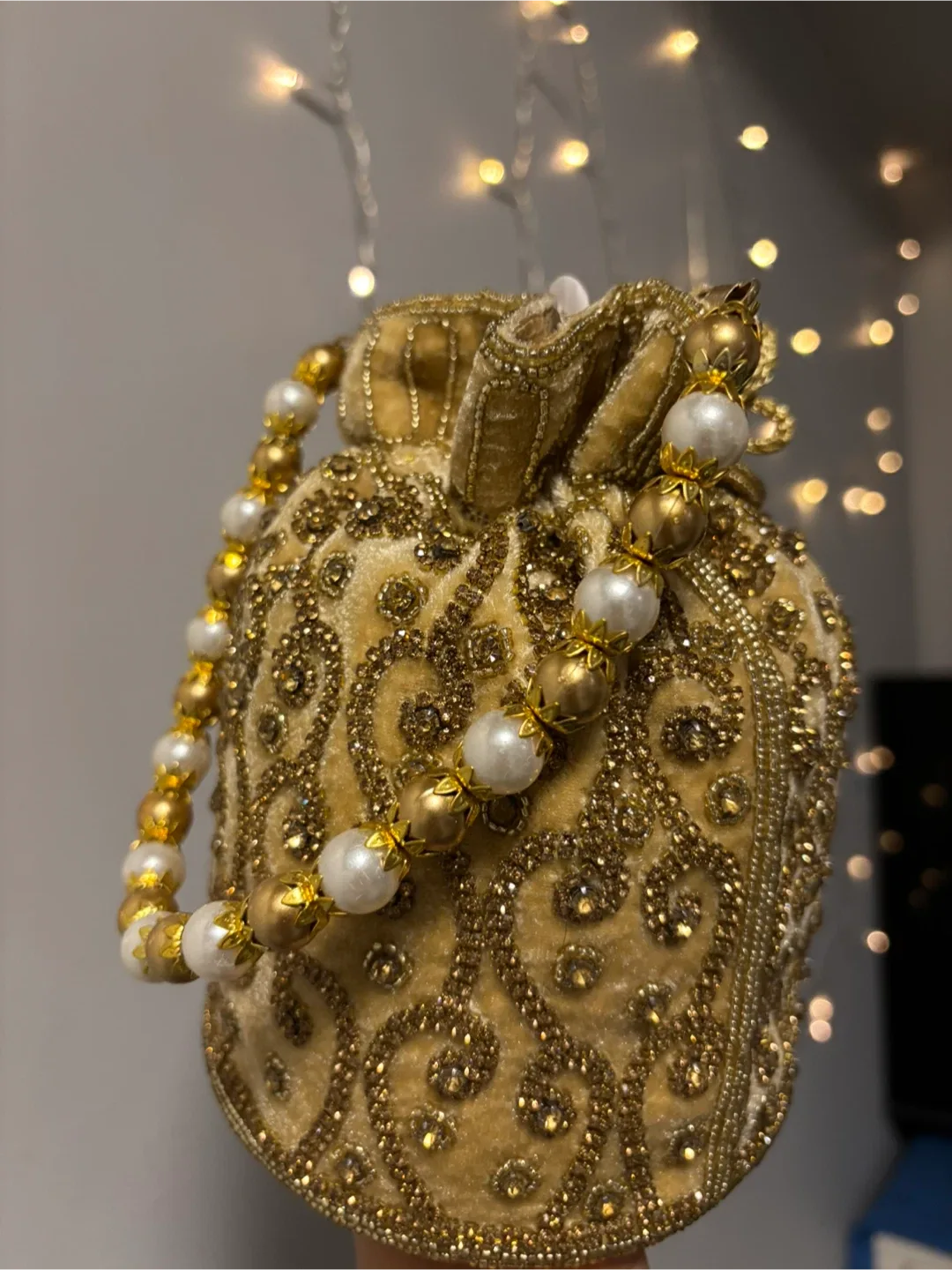 Gold Embellished Potli Bag image indicator(4)