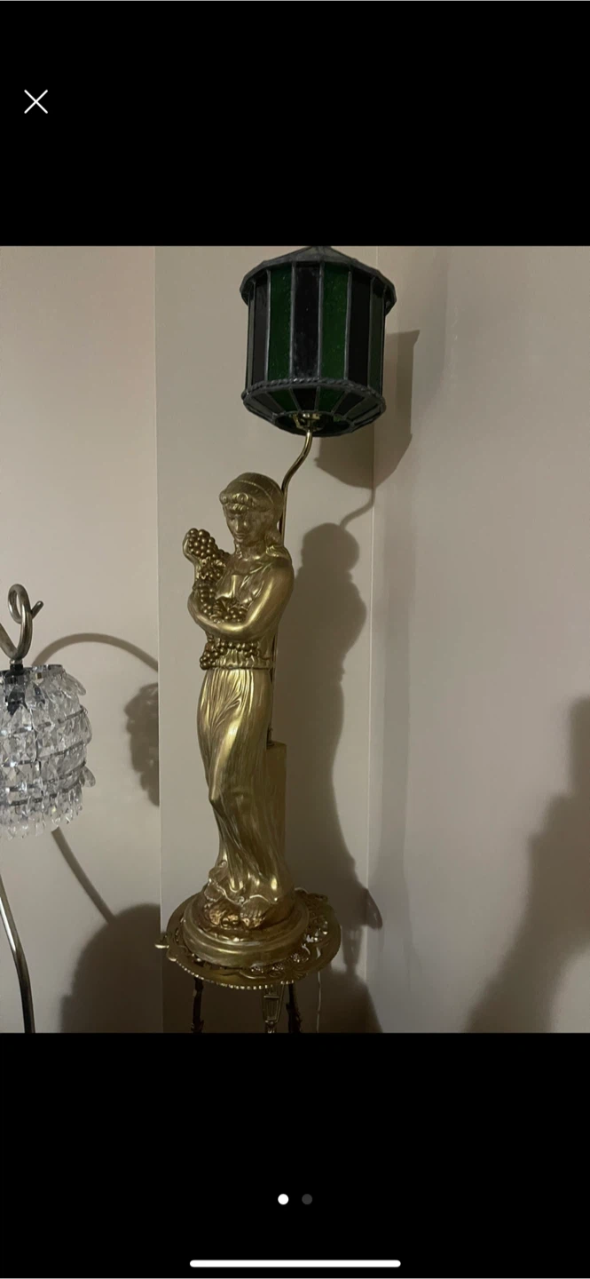 Vintage Gold Statue Table Lamp - photo 2