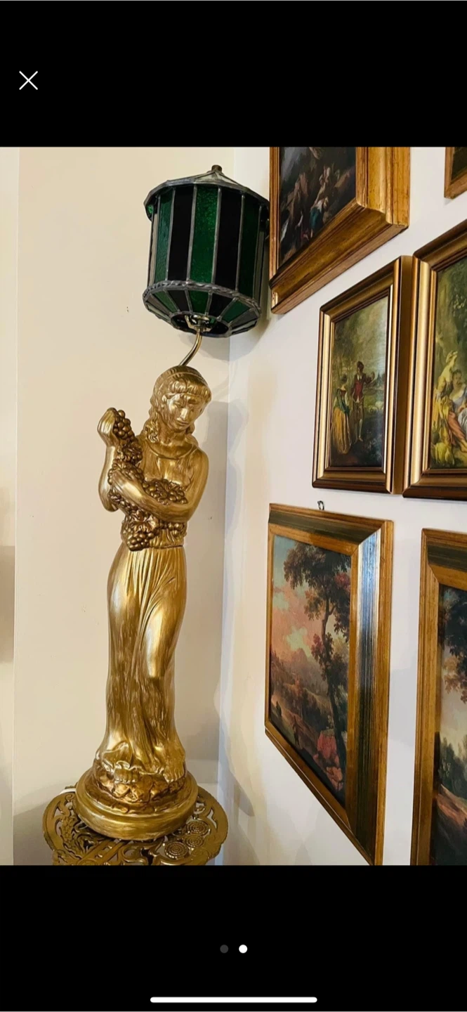 Vintage Gold Statue Table Lamp - photo 3