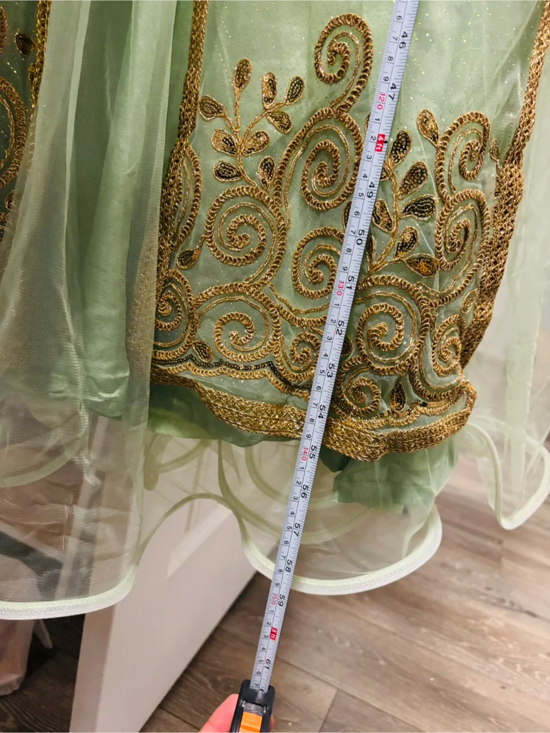 Green & Gold Embroidered Dress image indicator(6)
