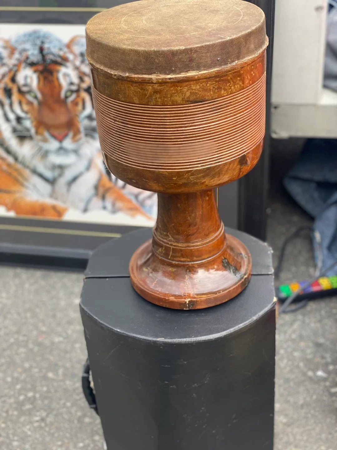 Vintage Wood Goblet Drum with Case image indicator(4)