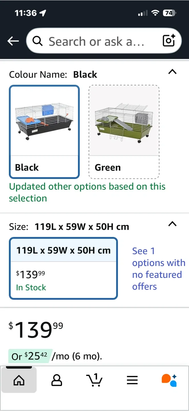 PawHut 47" Small Animal Cage - Black image indicator(4)