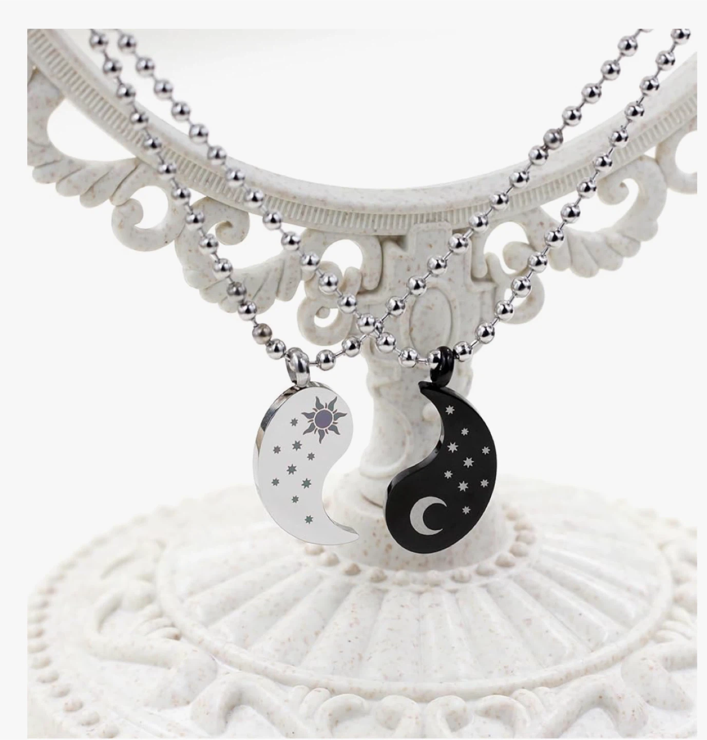 Yin Yang Matching Couple Necklace Set - photo 2