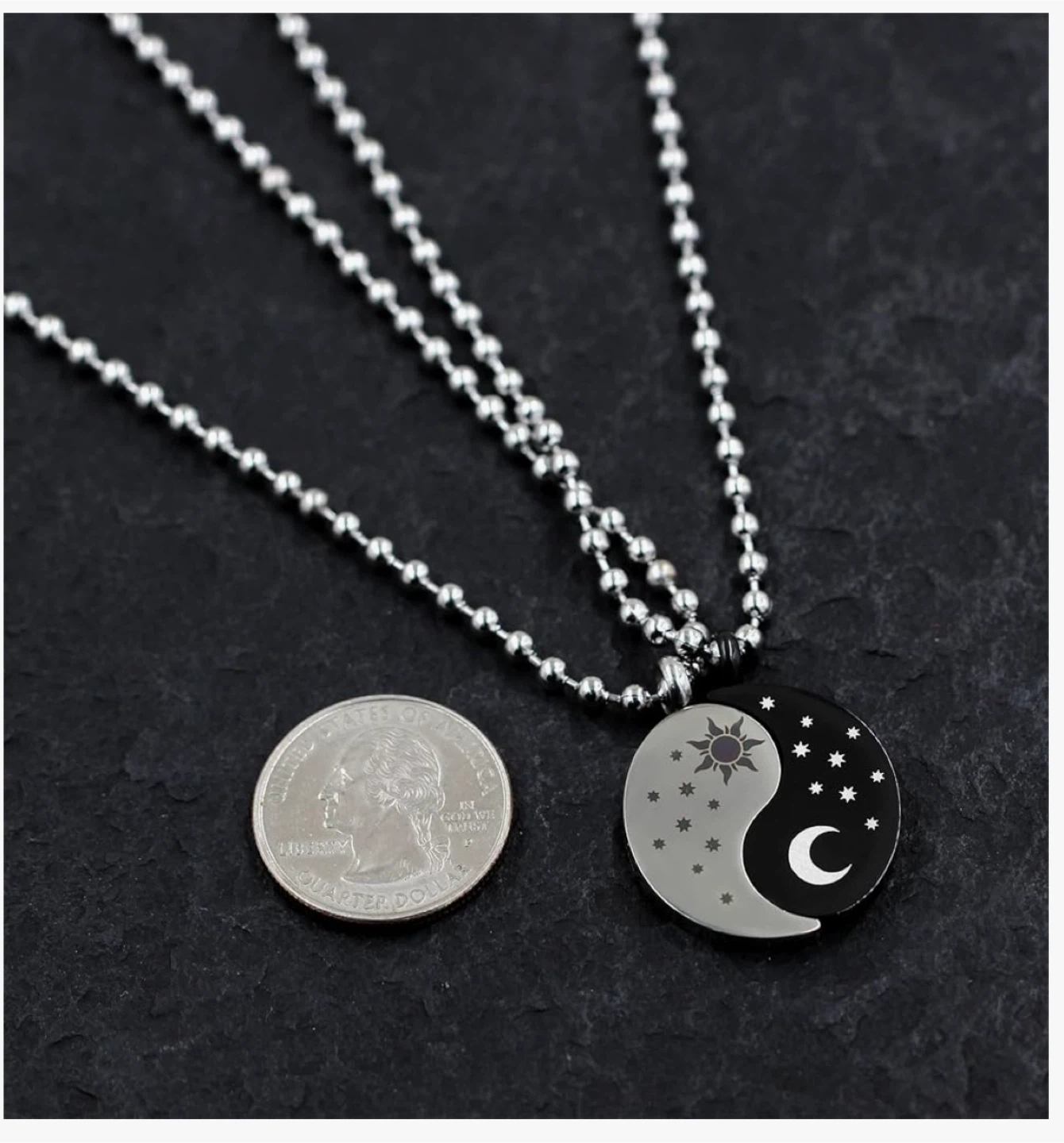 Yin Yang Matching Couple Necklace Set - photo 4