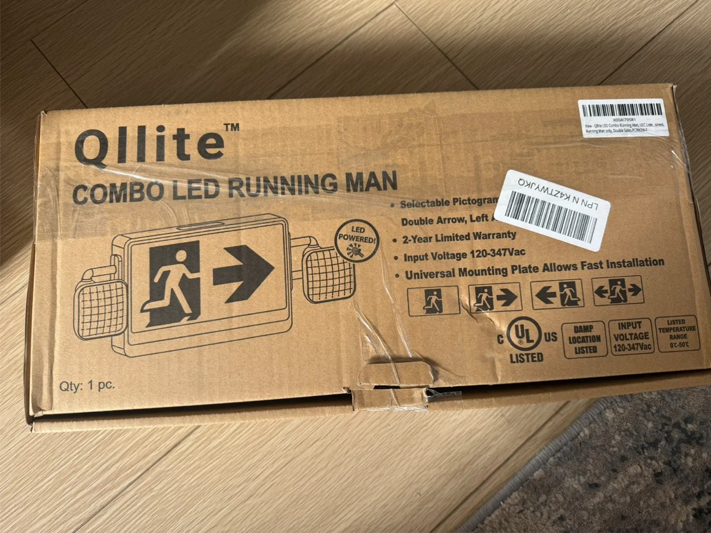 Qllite Combo LED Running Man Exit Sign - New in Box image indicator(6)