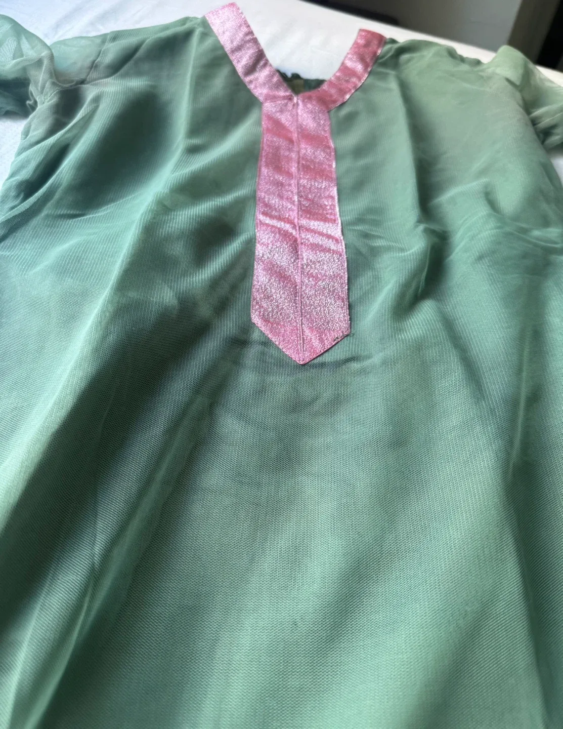 3pcs Green Embroidered net Salwar Kameez small image indicator(5)