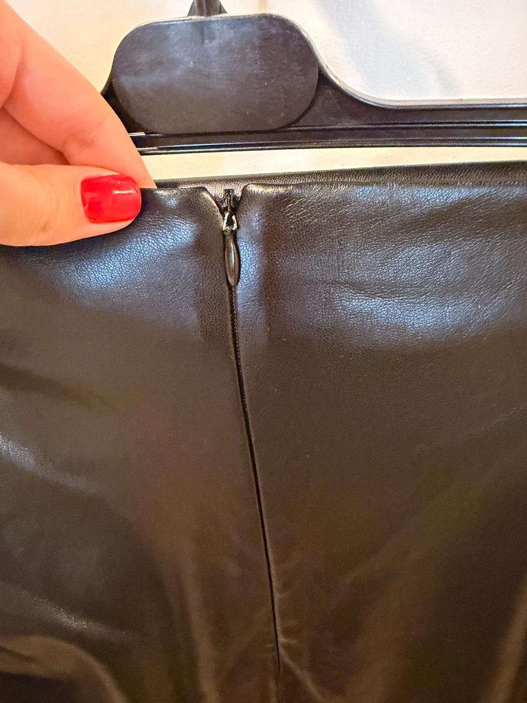 Black Faux Leather Ruched Skirt Zara