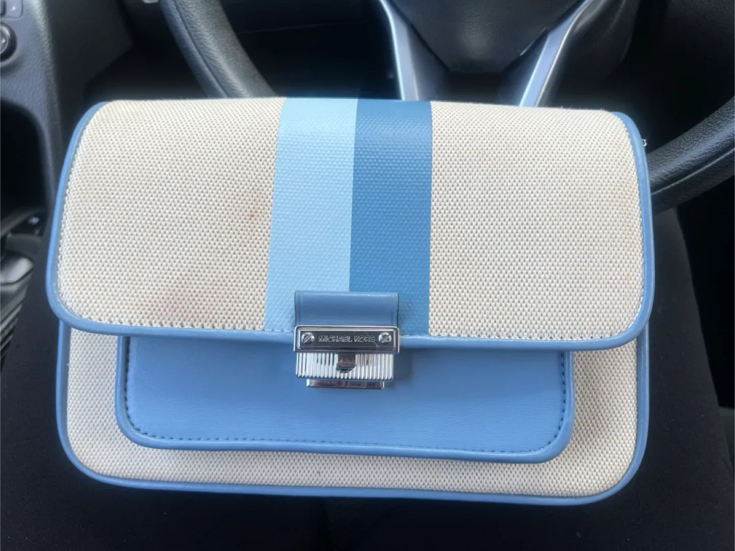 Michael Kors Crossbody Bag, Blue/Beige
