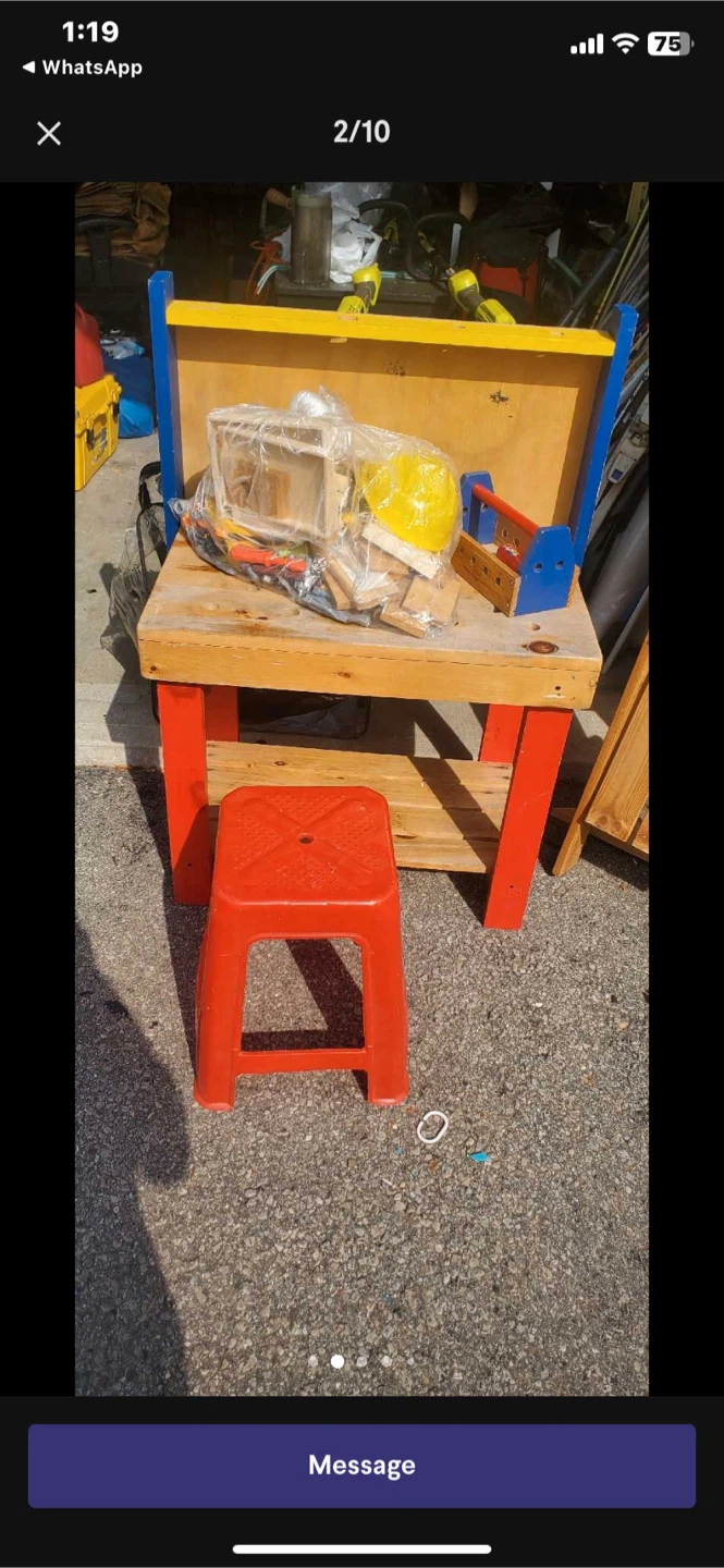 Kids' Workbench with Tools & Stool - photo 2
