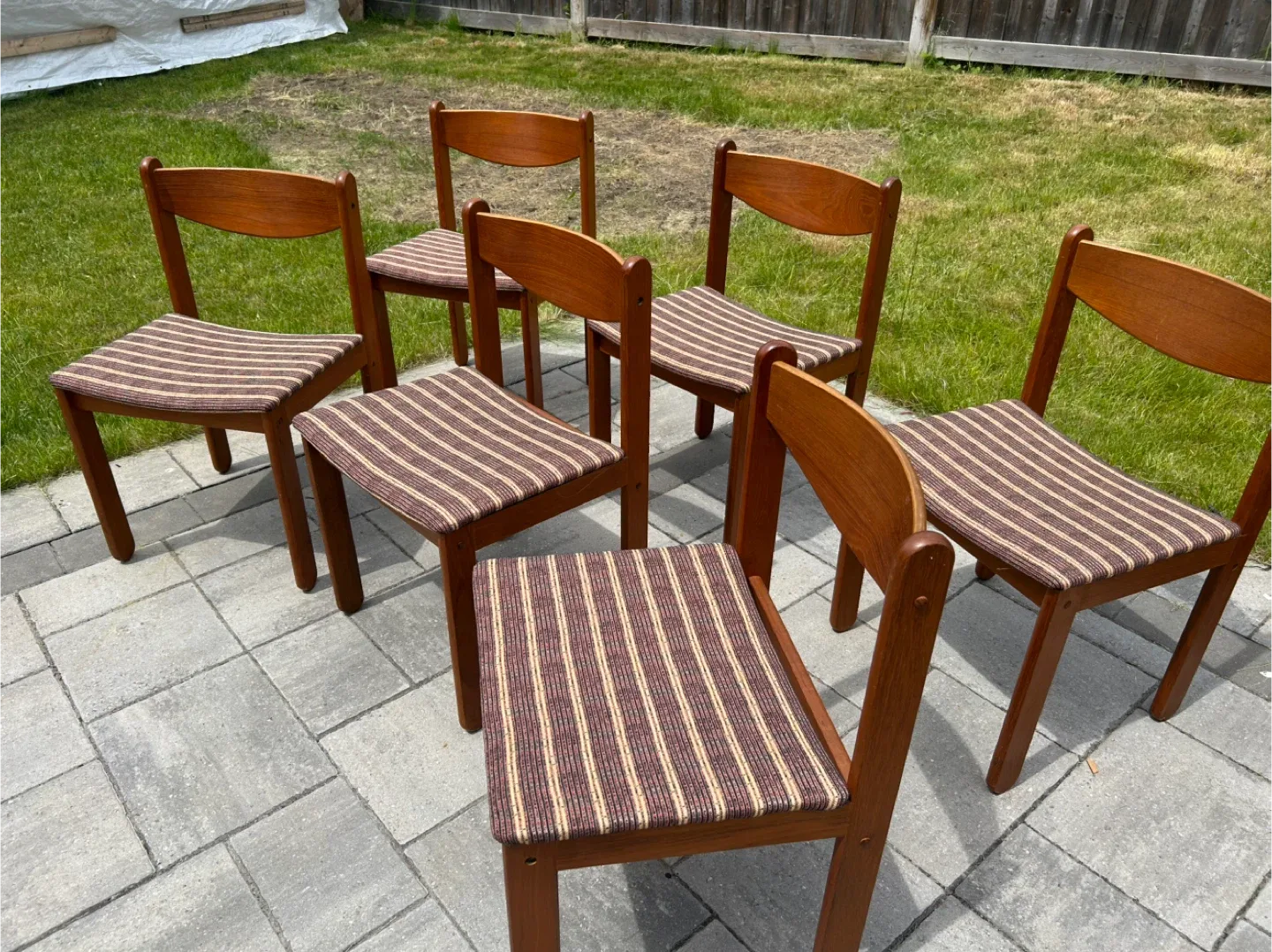 Set of 6 Mcm TeakVintage Dining Chairs image indicator(8)
