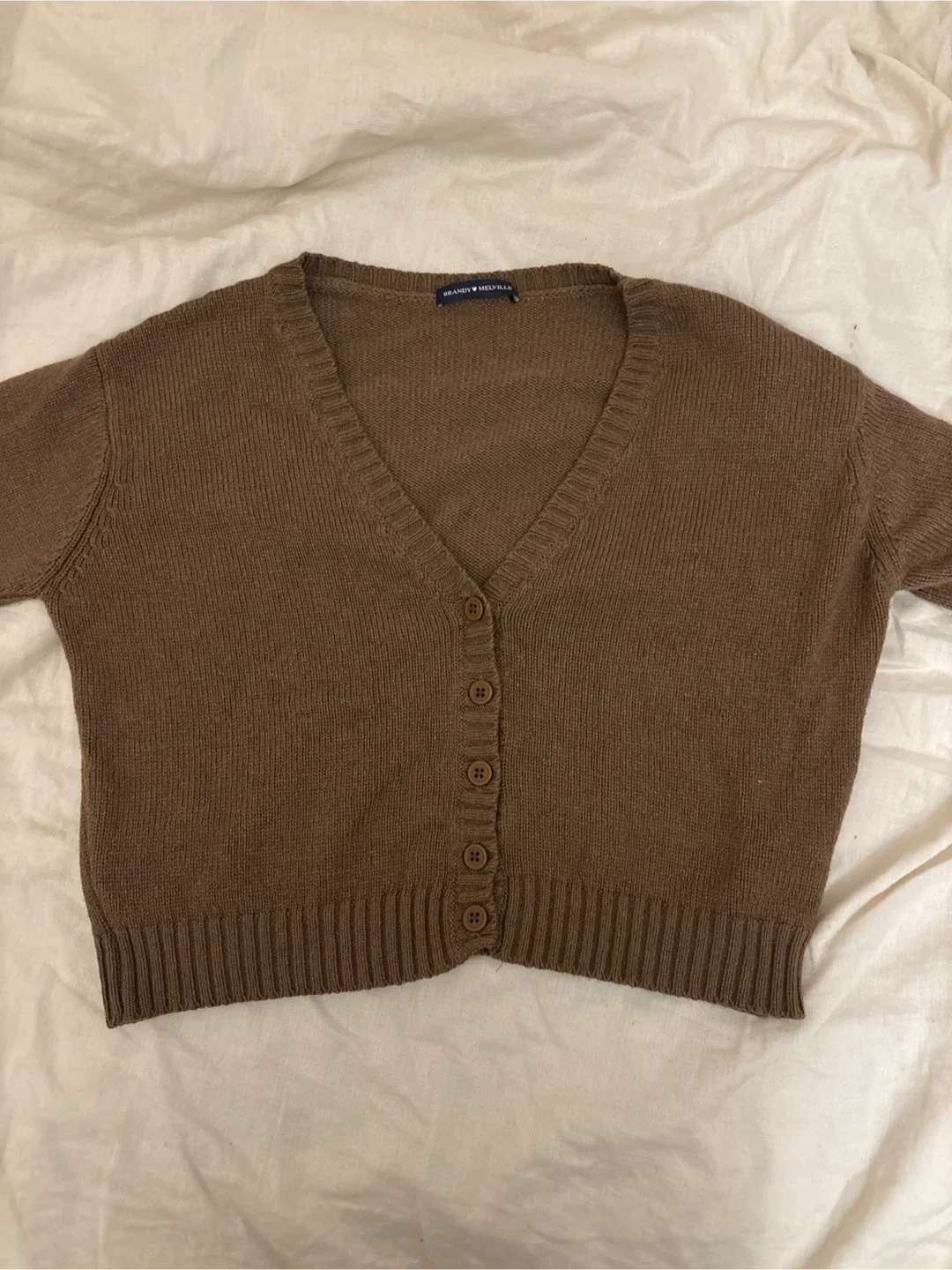Brandy Melville Brown Knitted Cardigan image indicator(2)