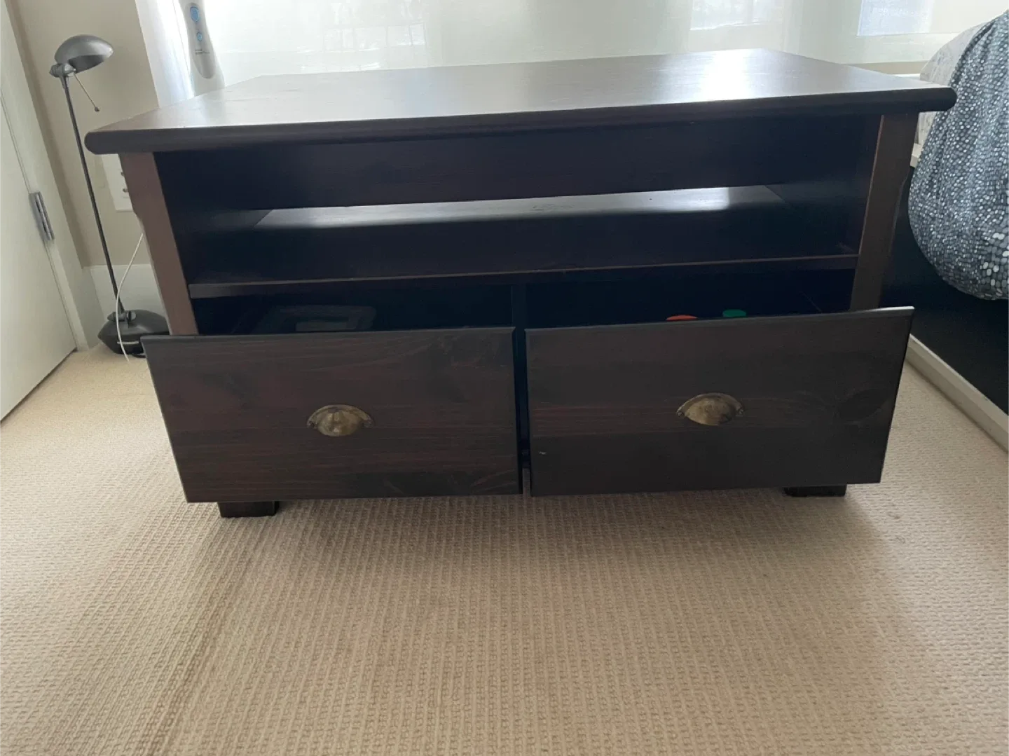 Dark Brown Wood TV Stand / Media Console image indicator(2)