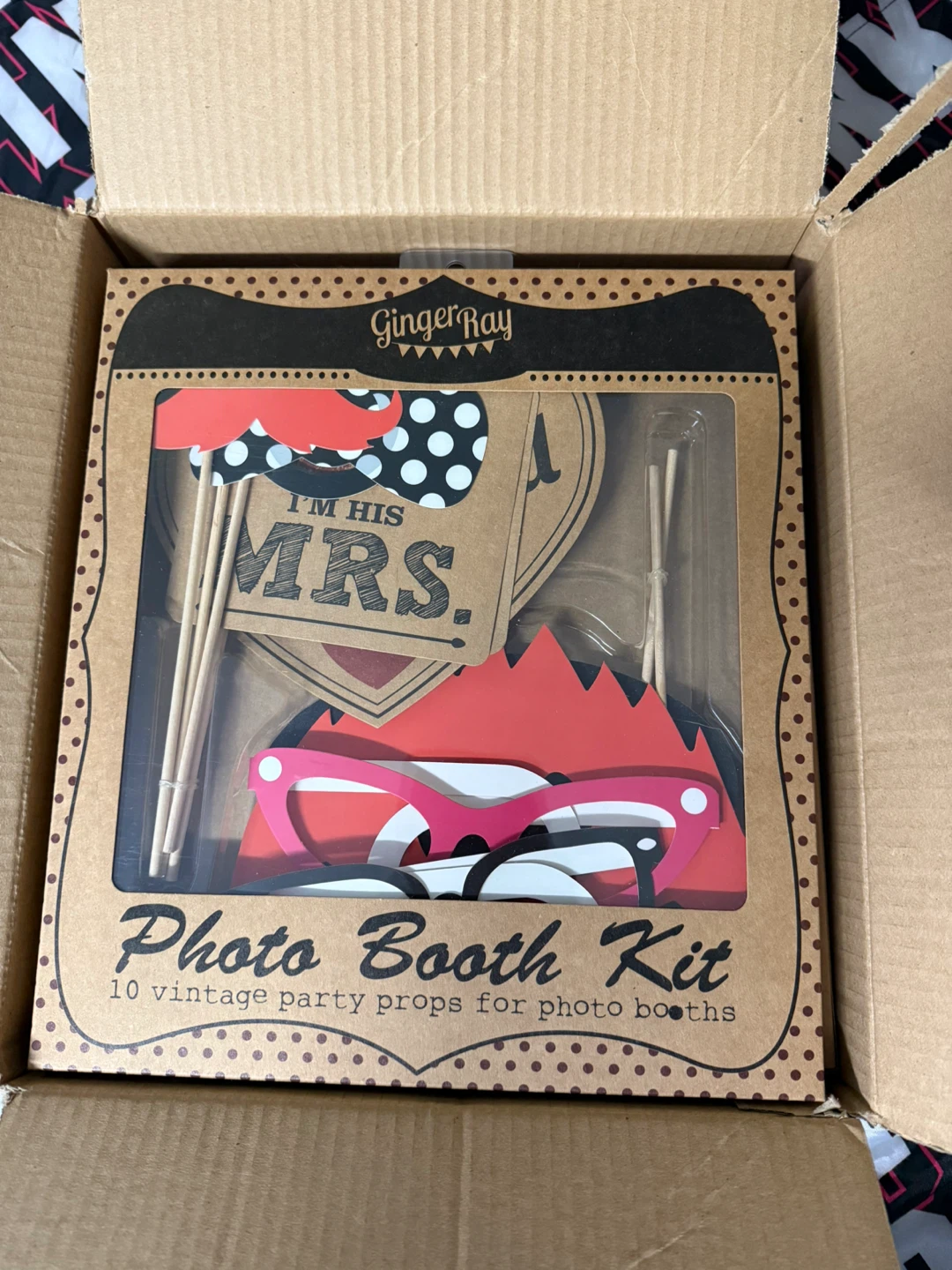 Ginger Ray Photo Booth Kit - 10 Vintage Party Props