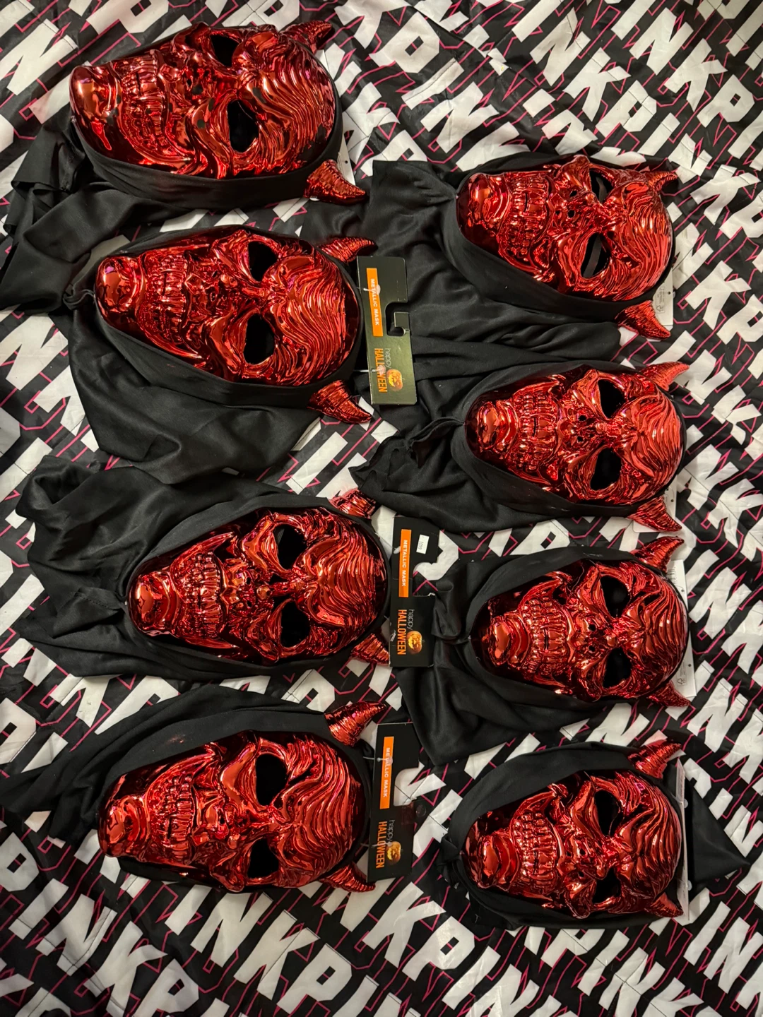 Red Metallic Devil Mask Halloween