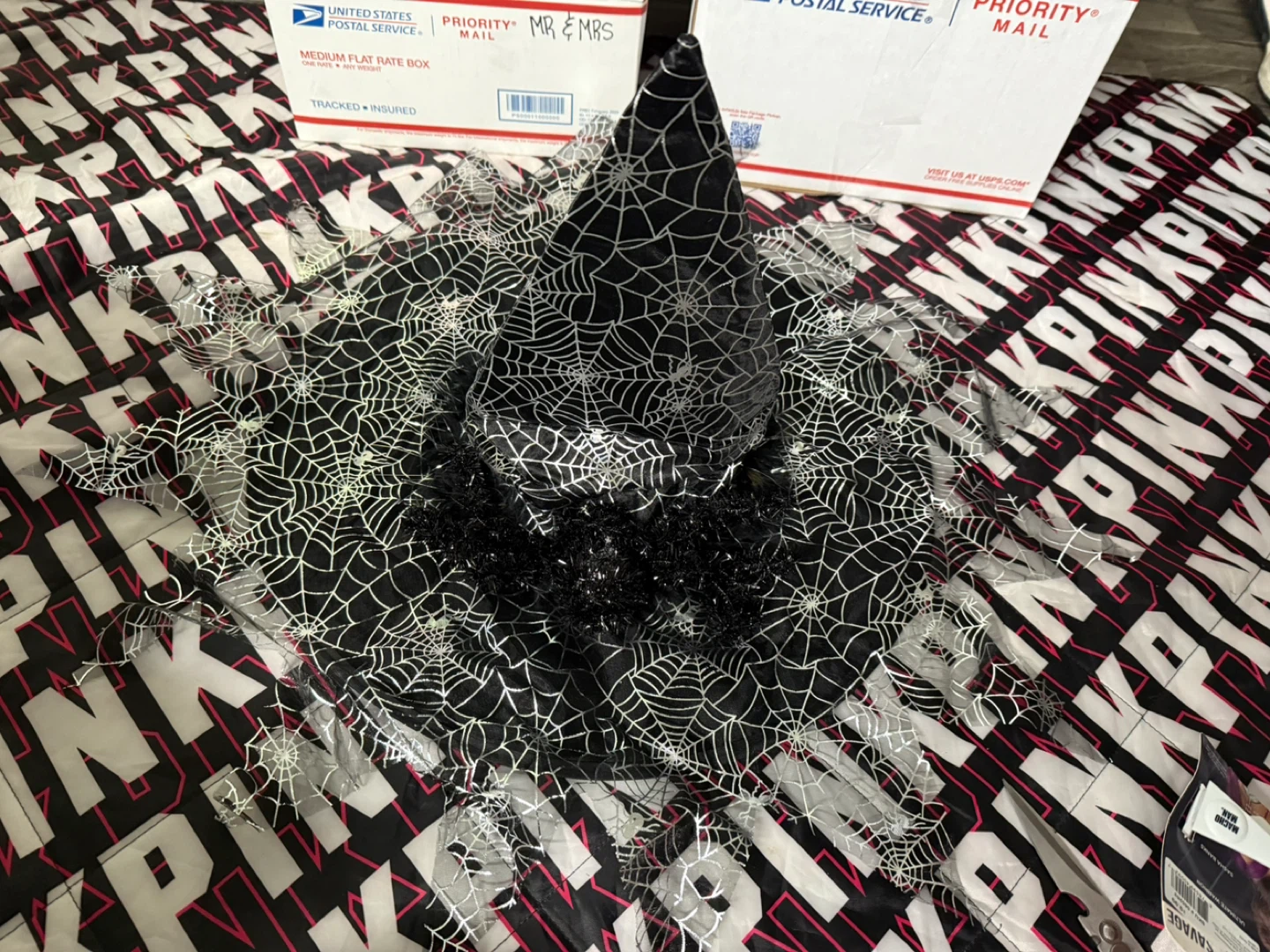 Witch Hat with Spiderweb Design