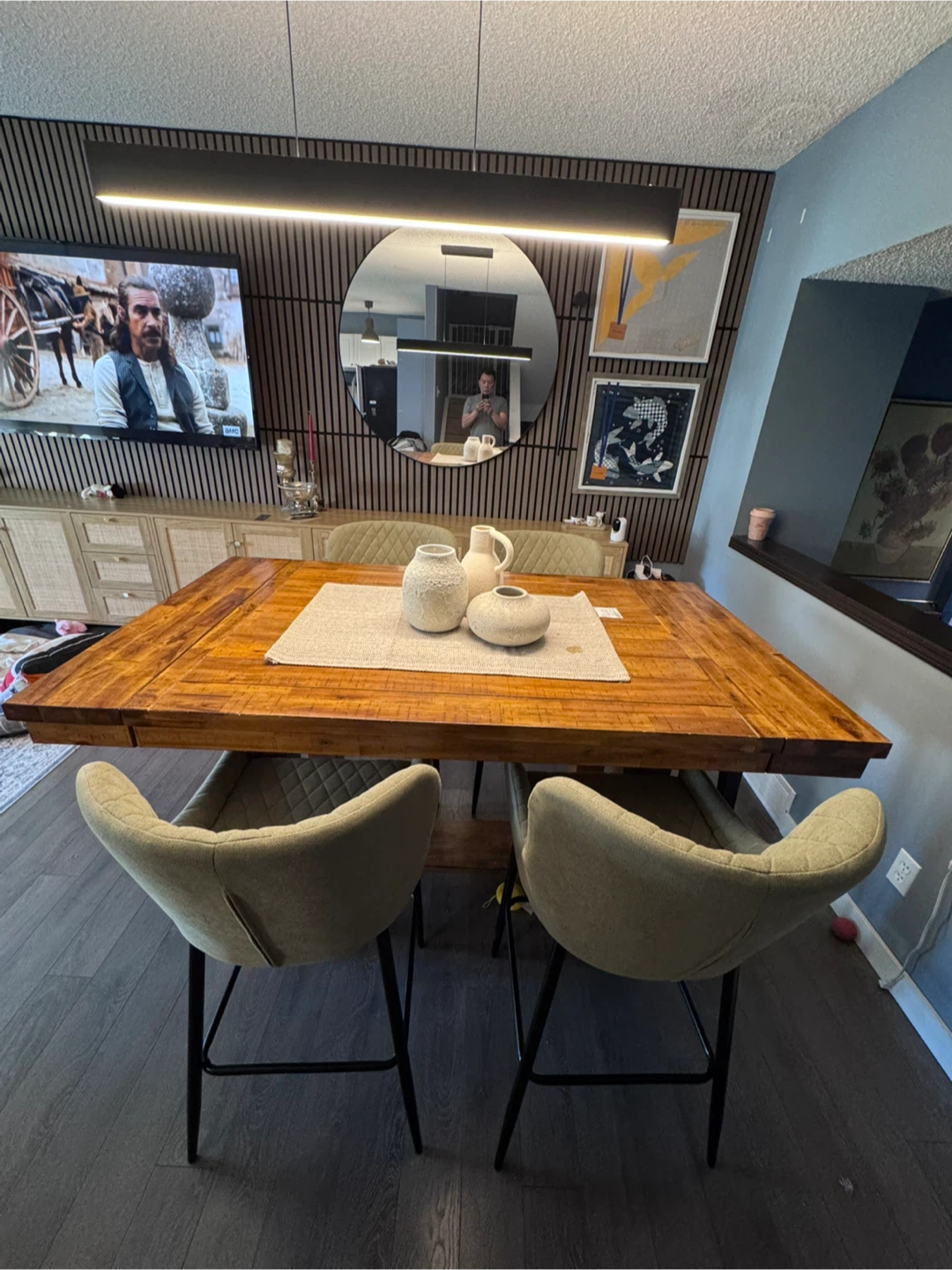 Wood Dining Table with 4 Chairs - photo 2