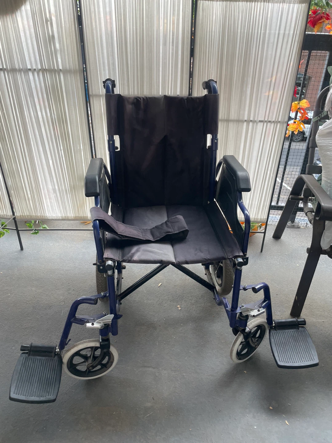 Blue Foldable Wheelchair