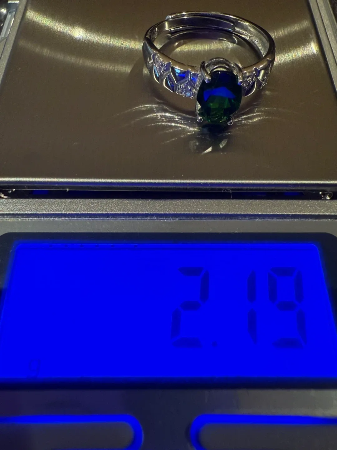 Natural Diopside S925 Silver Ring image indicator(2)