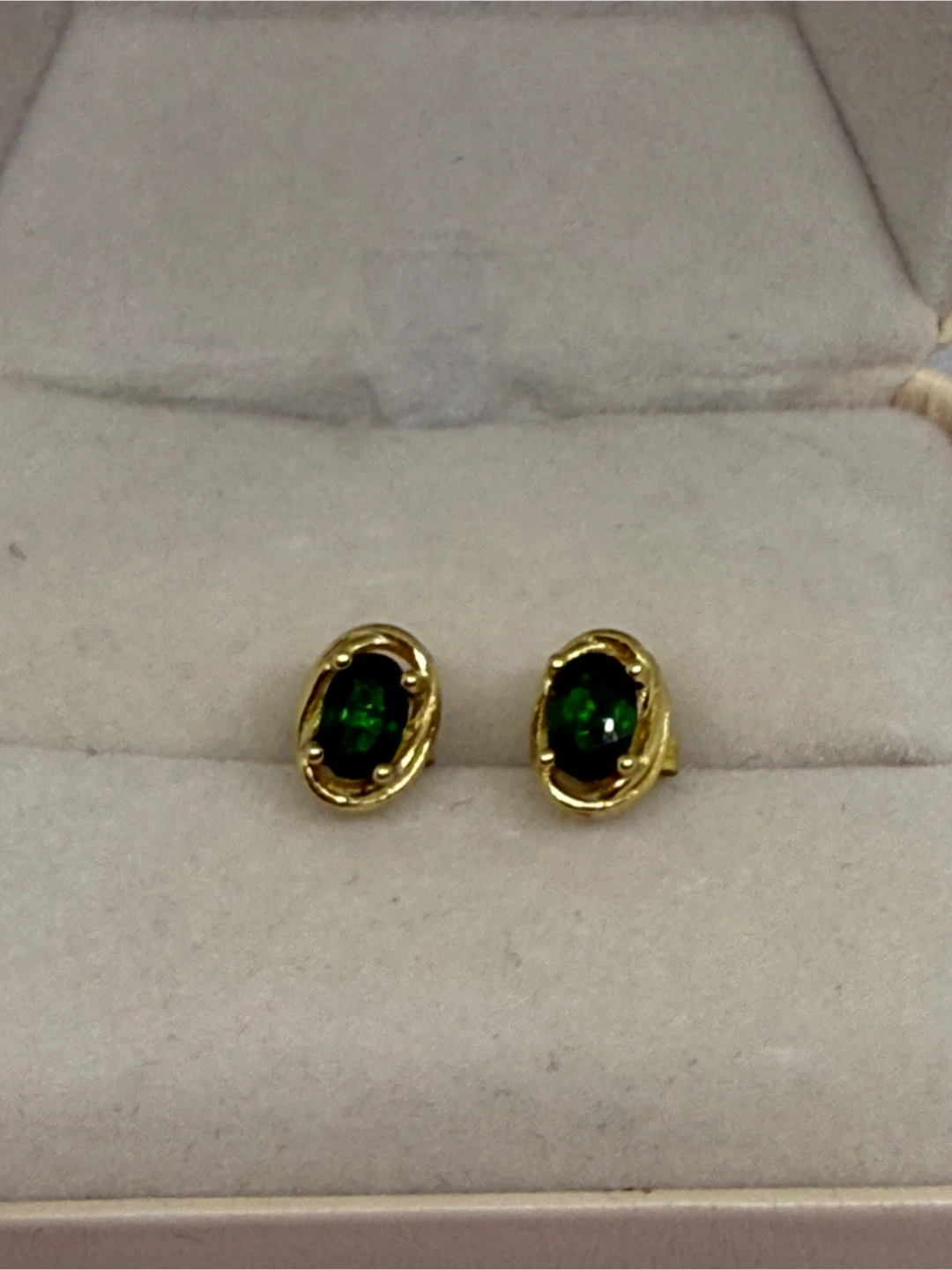 Natural Diopside S925 Silver Earrings