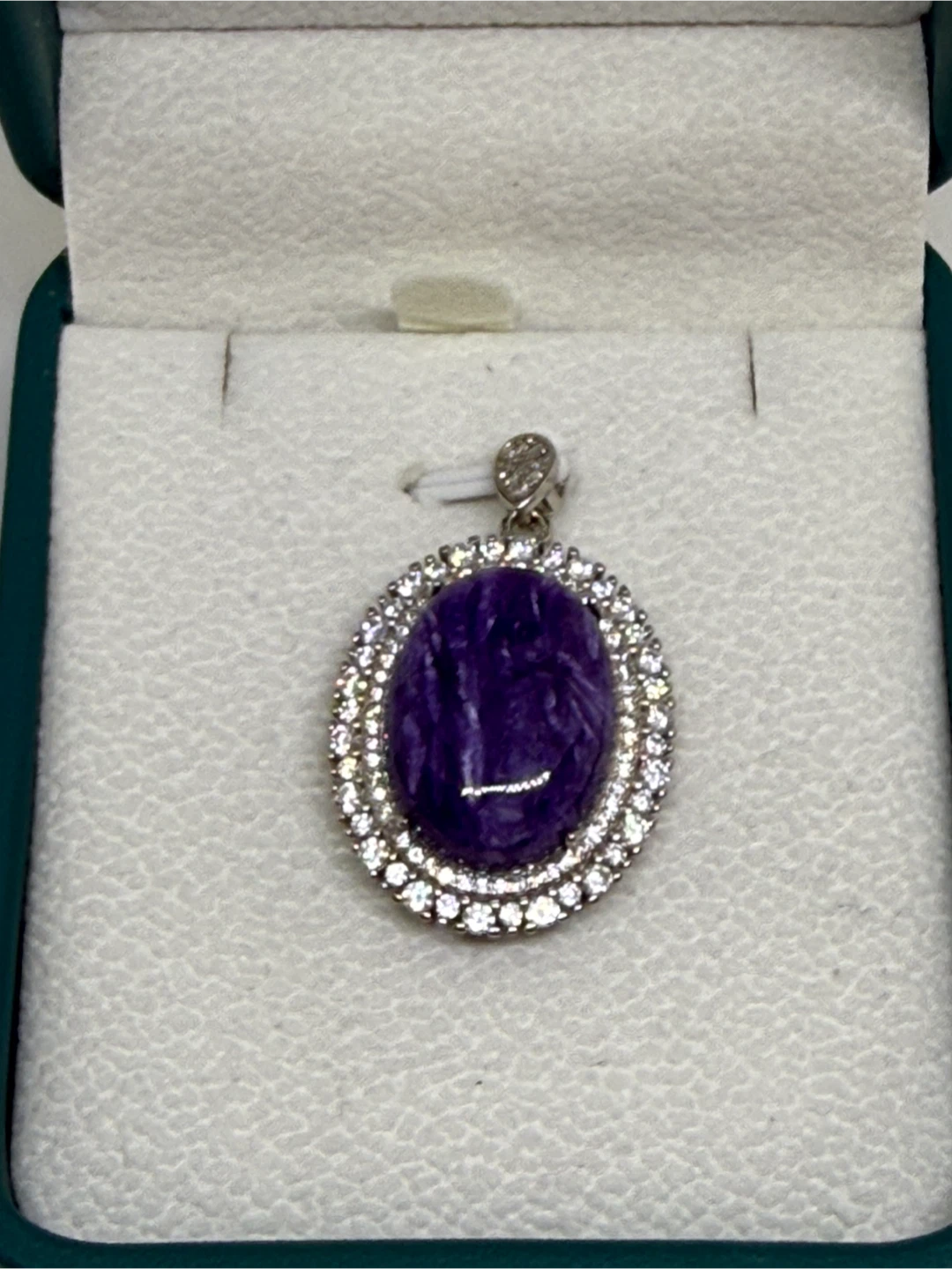 Natural Purple Charoite S925 Silver Pendant