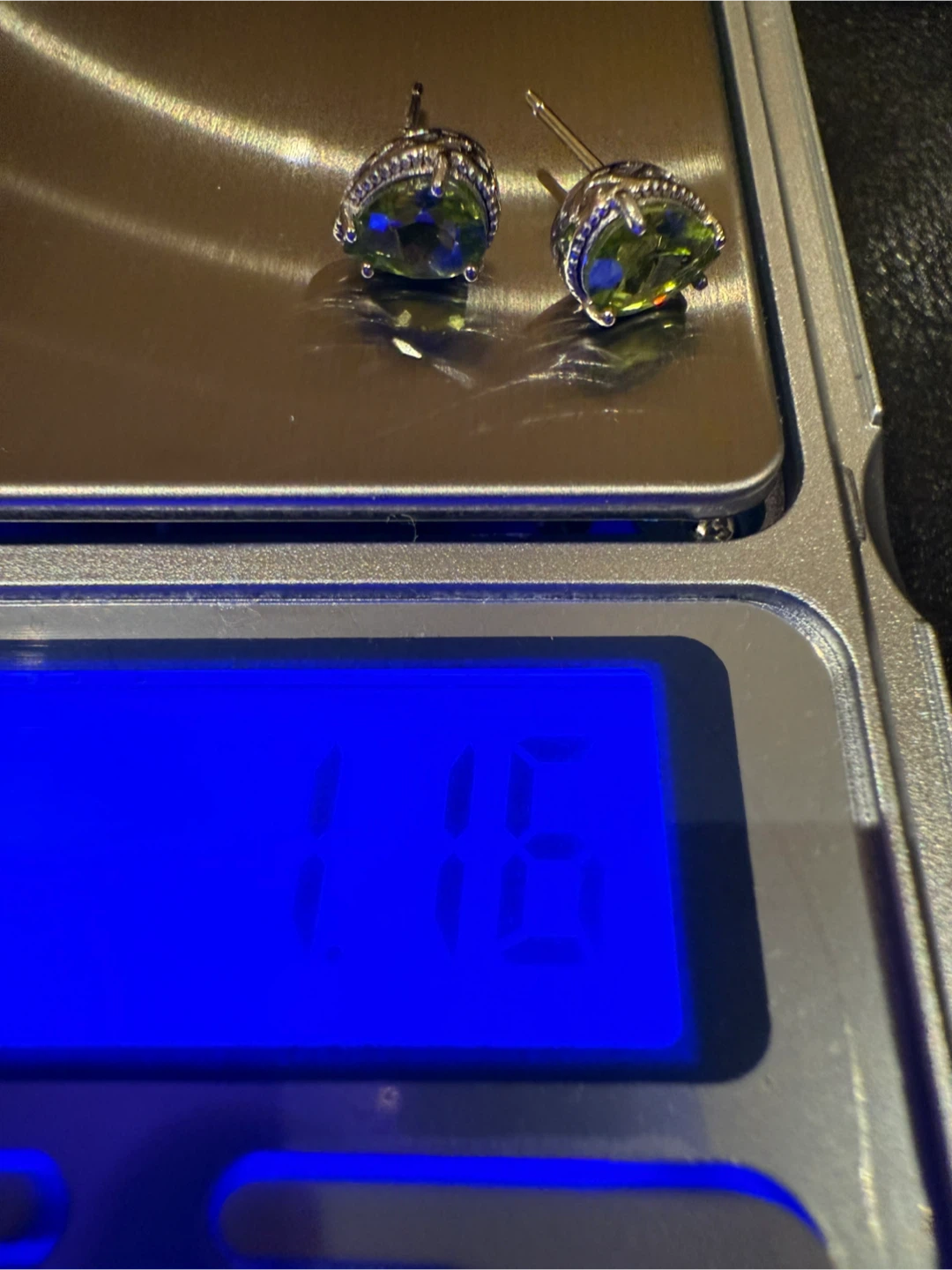 Natural Peridot S925 Silver Stud Earrings - photo 2