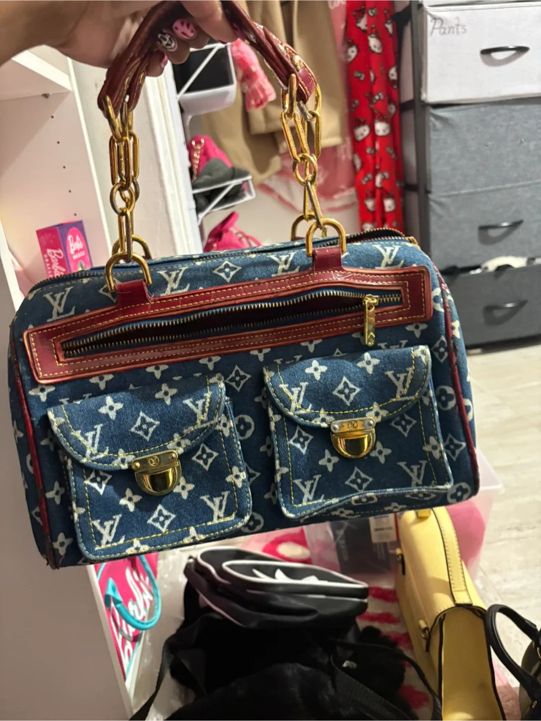 Louis Vuitton Denim Mini Pleaty Bag thumbnail