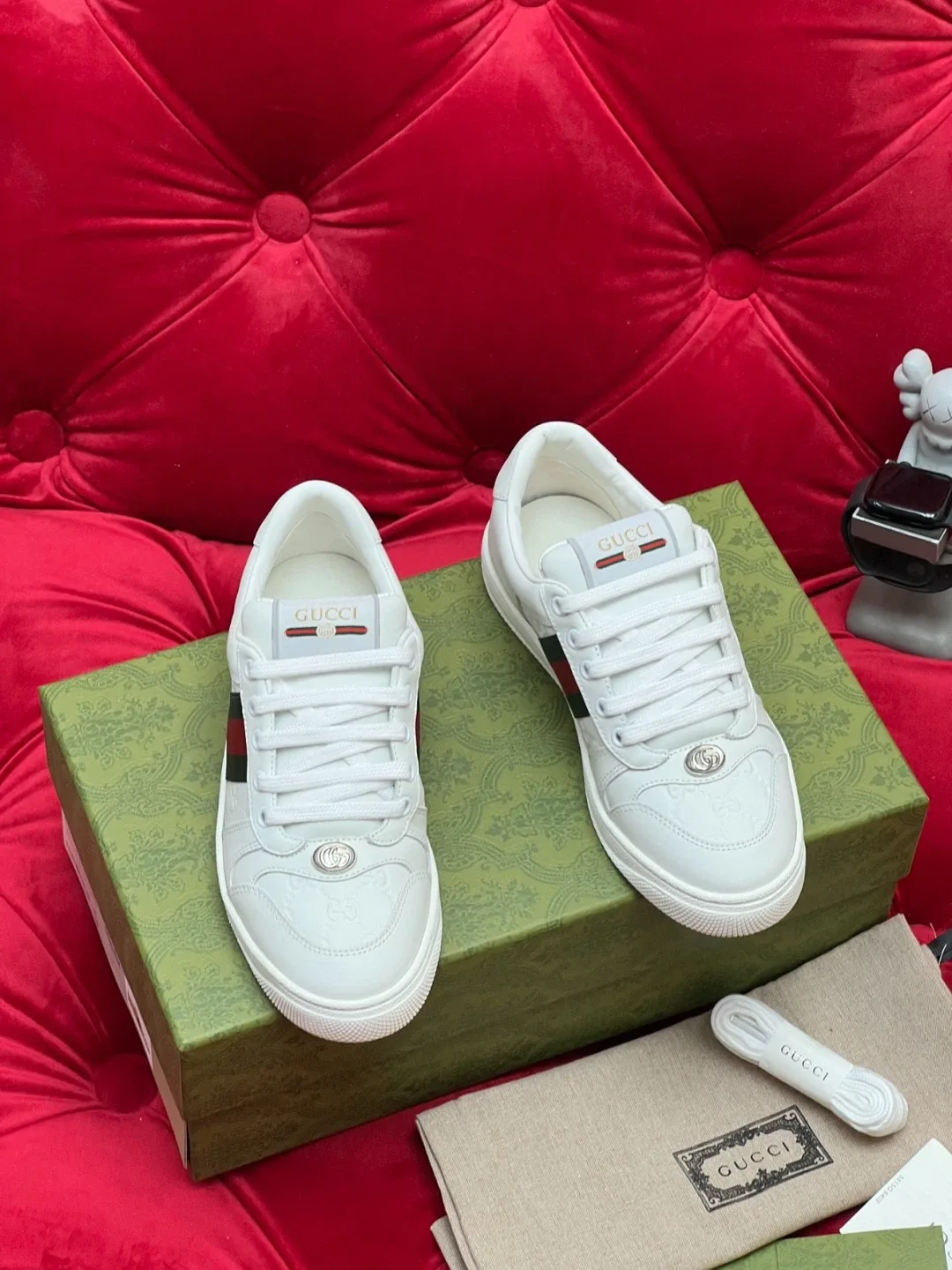 Gucci White Leather Sneakers image indicator(2)