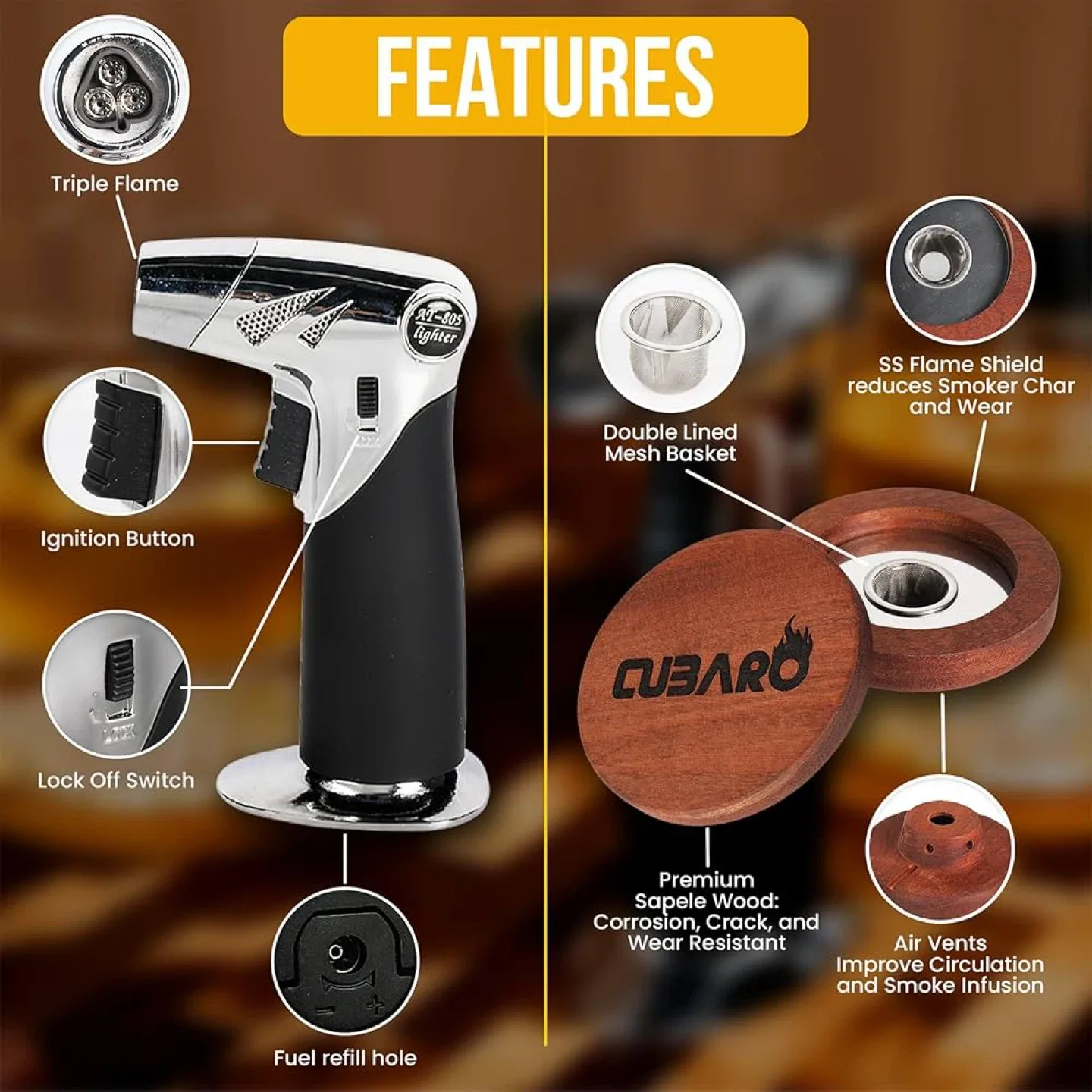 Cubaro Cocktail Smoker Kit image indicator(4)