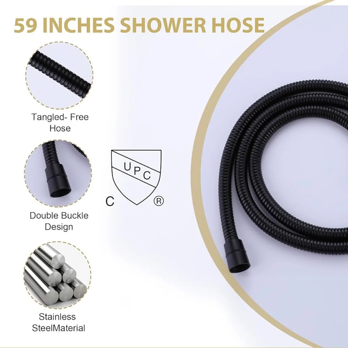 SMALIBUSS Matte Black Shower Faucet Set image indicator(4)