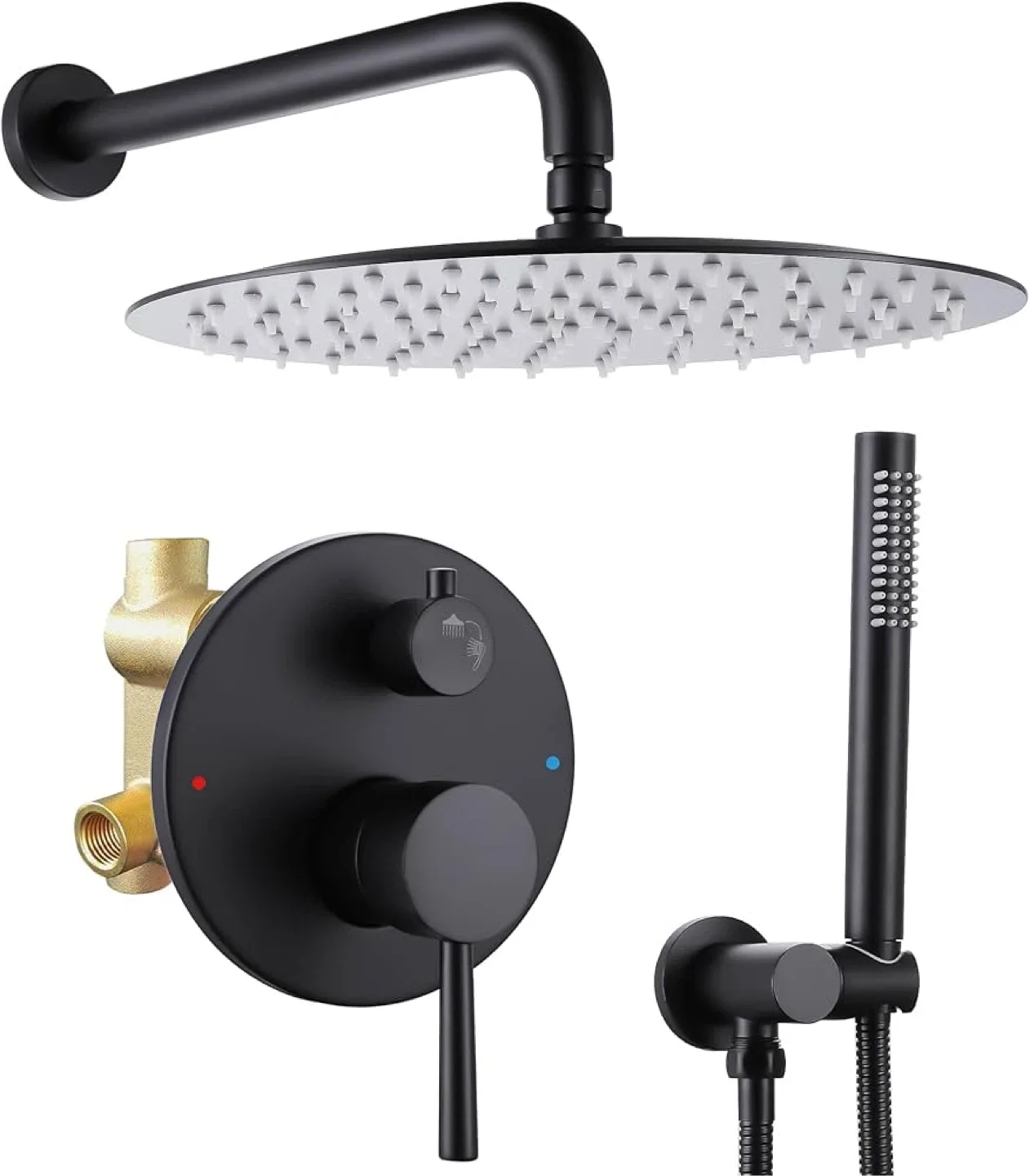 SMALIBUSS Matte Black Shower Faucet Set image indicator(7)