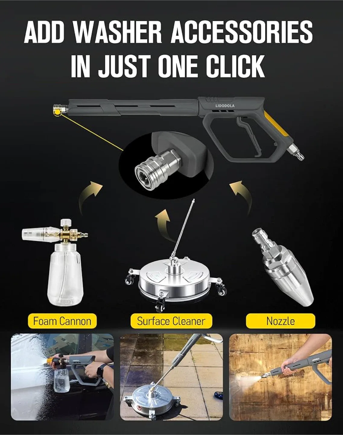 LidoDola 5000 PSI Pressure Washer Gun with Swivel image indicator(2)