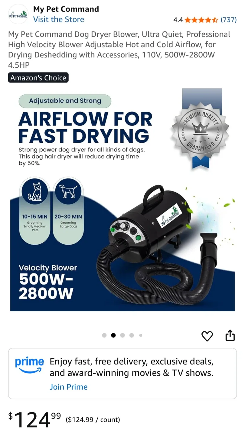 My Pet Command Dog Dryer Blower image indicator(3)