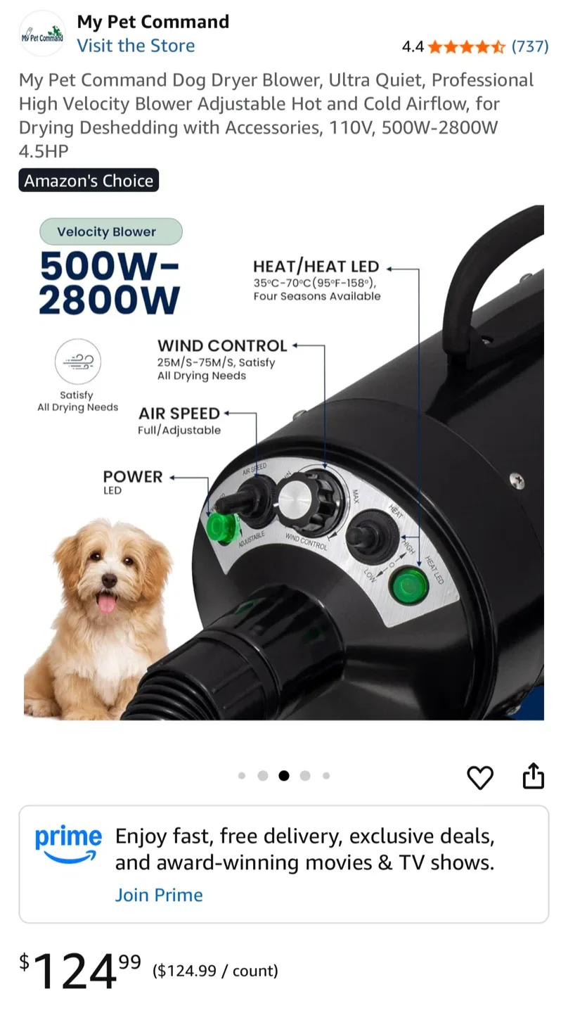 My Pet Command Dog Dryer Blower image indicator(2)