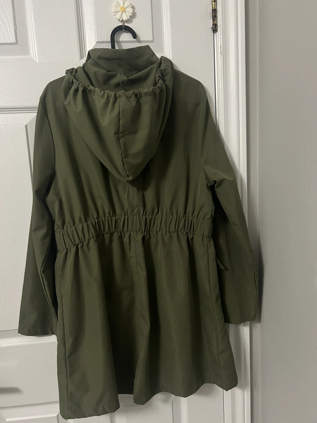 Olive Green Hooded Rain Jacket - photo 2