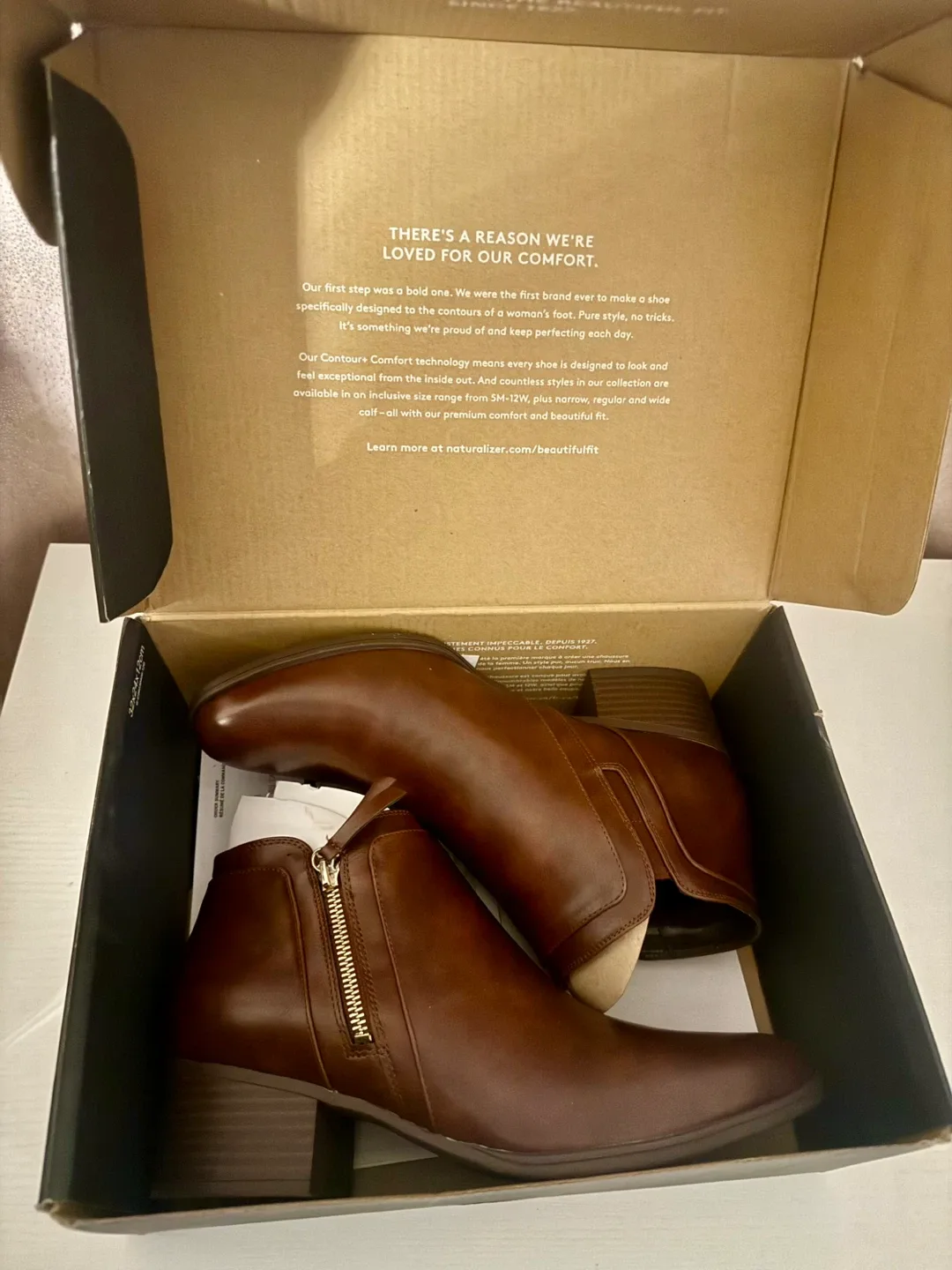 Naturalizer Karol Ankle Boots - Size 11W - Cinnamon image indicator(4)