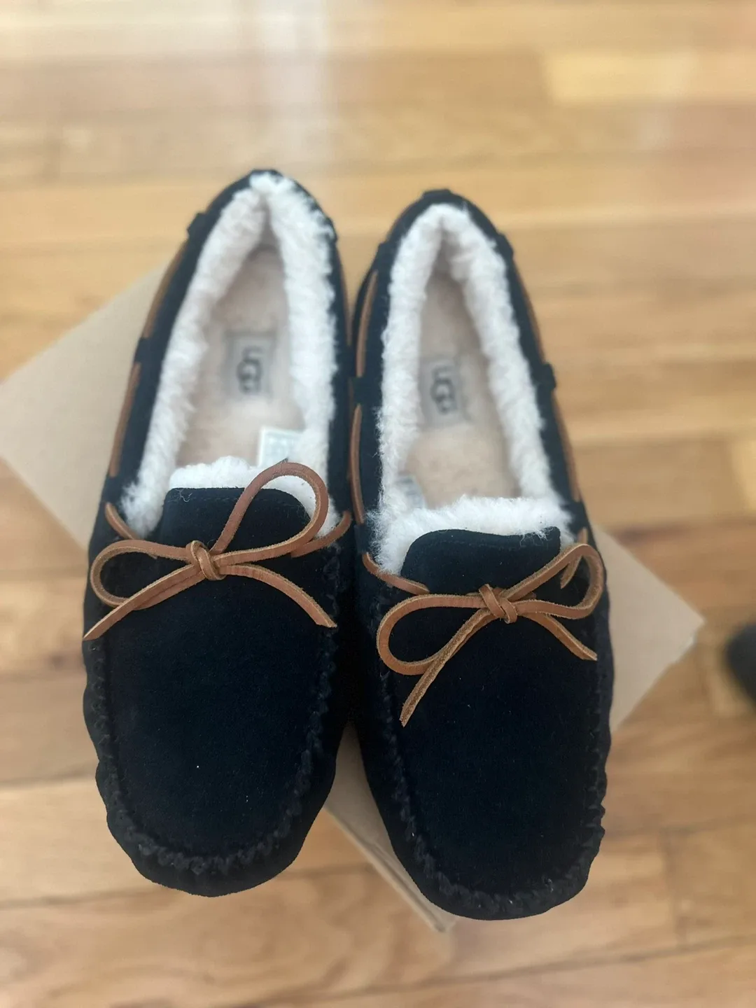 UGG Dakota Black Moccasin Slippers - Women's Size 9 thumbnail