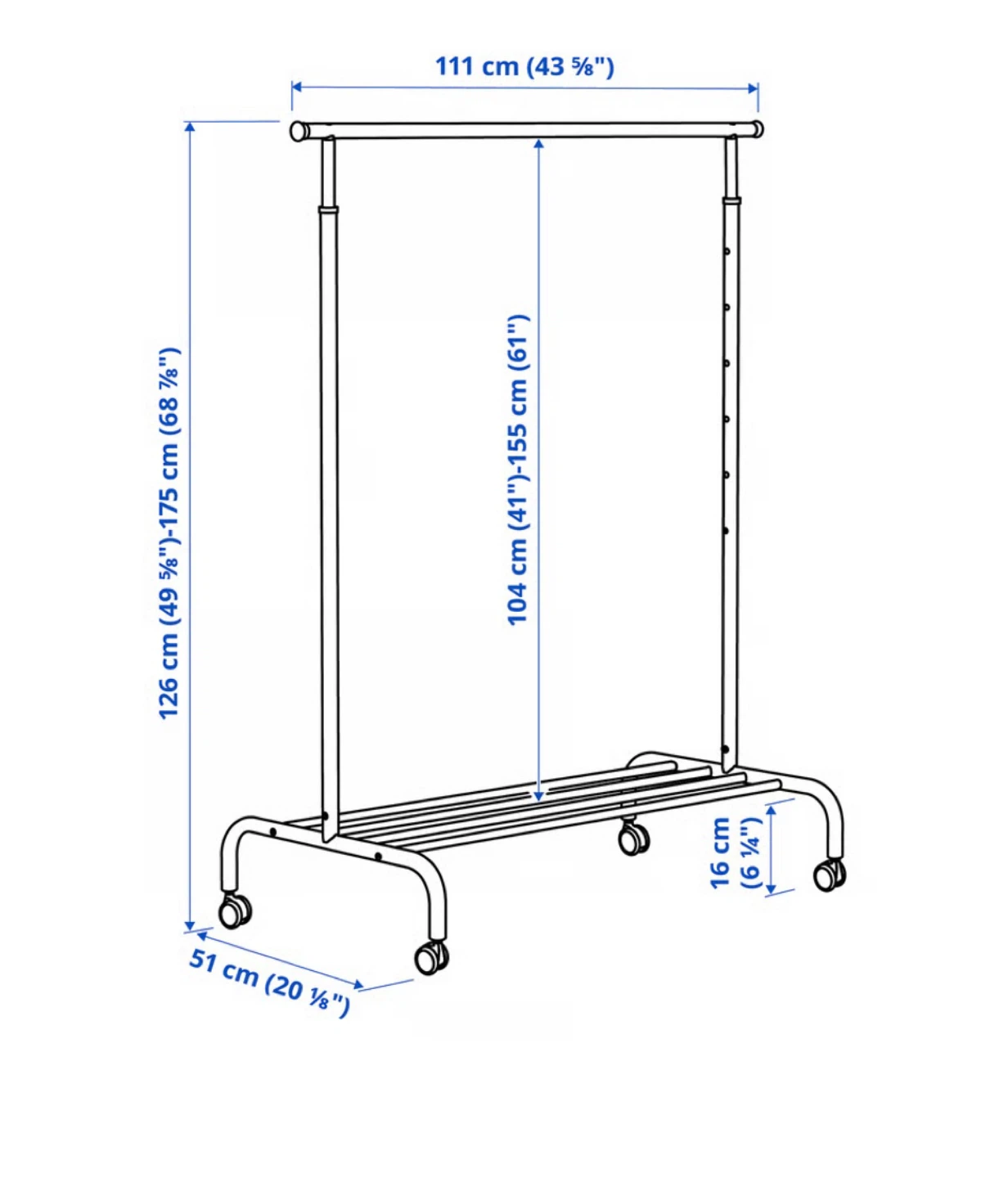 IKEA Rigga Clothes Rack - White