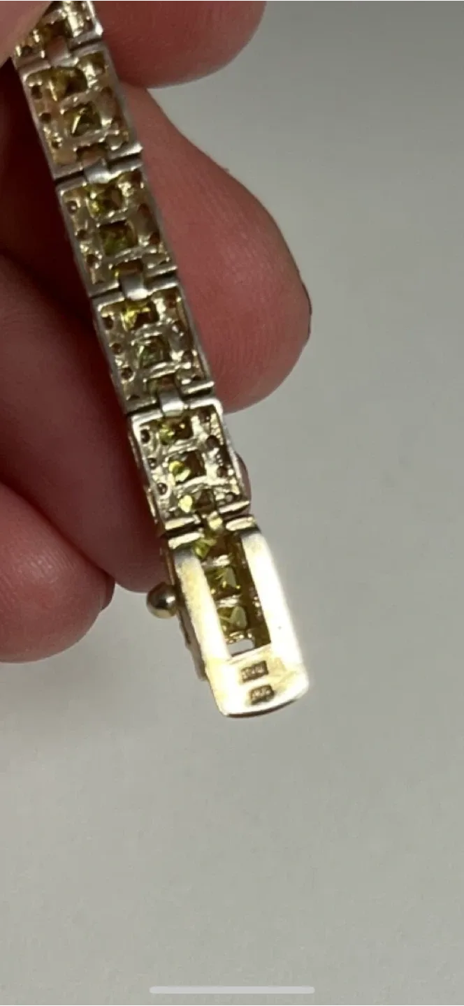 925 Silver Gold Plated Rainbow Tennis Bracelet image indicator(8)