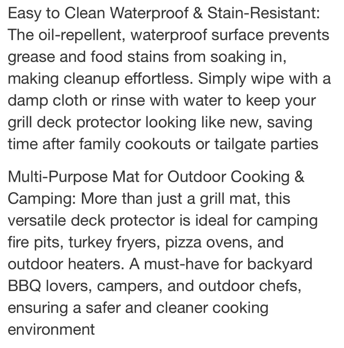 Epinovo Under Grill Mat for Outdoor Grill 60" x 40" Black image indicator(4)