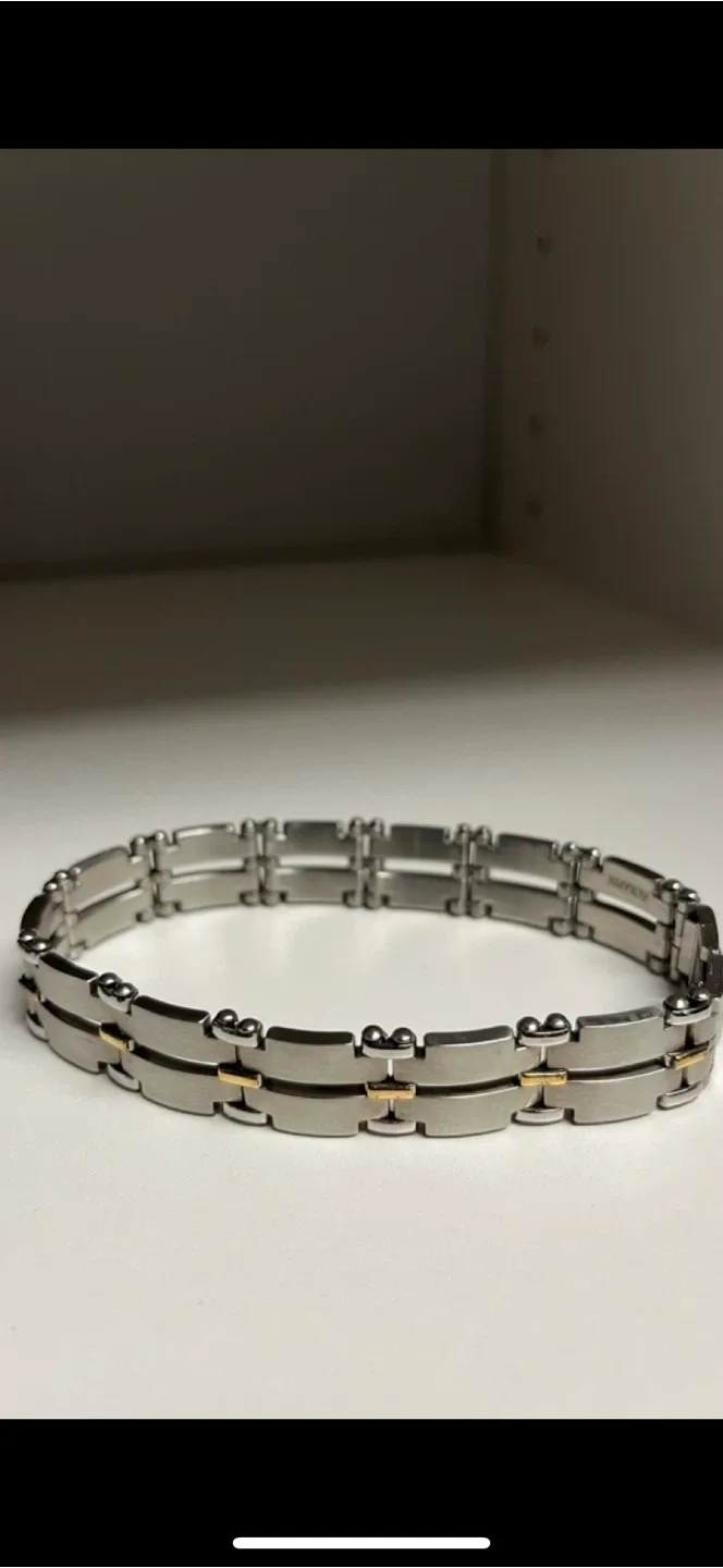 Aurafin Mens Stainless steel and 18k Bracelet thumbnail