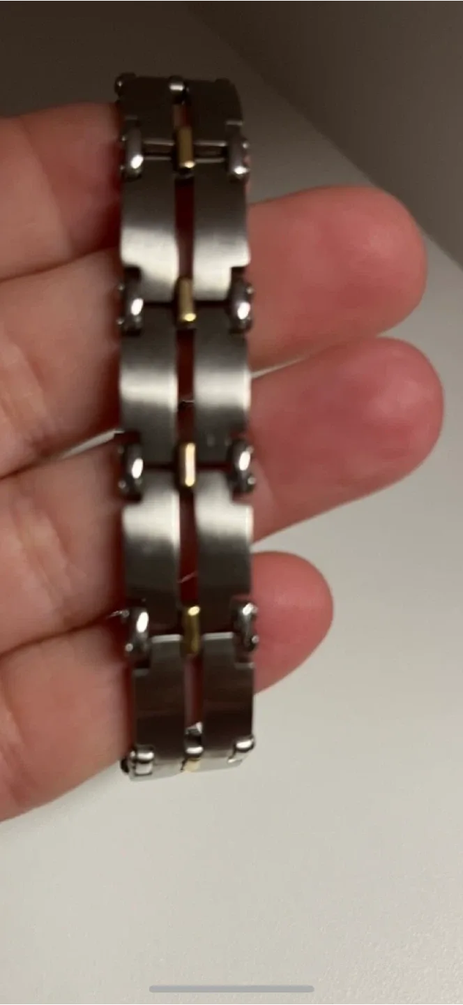 Aurafin Mens Stainless steel and 18k Bracelet image indicator(2)