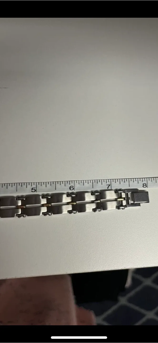 Aurafin Mens Stainless steel and 18k Bracelet image indicator(4)