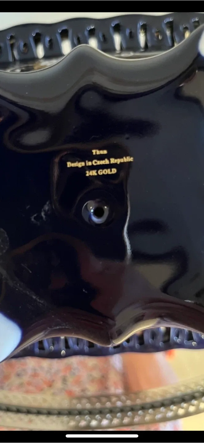 Fine Porcelain 24k Gold Decorative Pedestal Bowl image indicator(5)